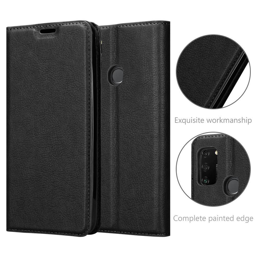 Cadorabo Hülle für Honor PLAY 9A Schutz Hülle in Schwarz Handyhülle Etui Case Cover Magnetverschluss