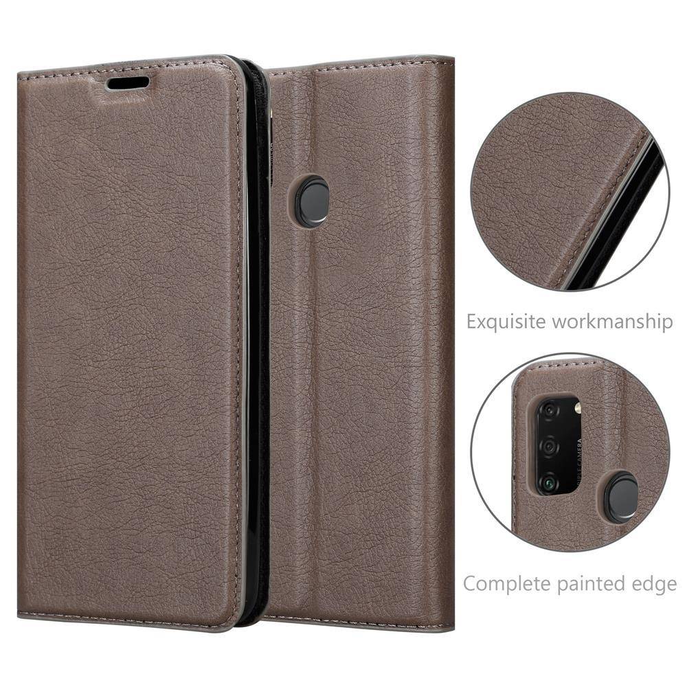 Cadorabo Hülle für Honor PLAY 9A Schutz Hülle in Braun Handyhülle Etui Case Cover Magnetverschluss