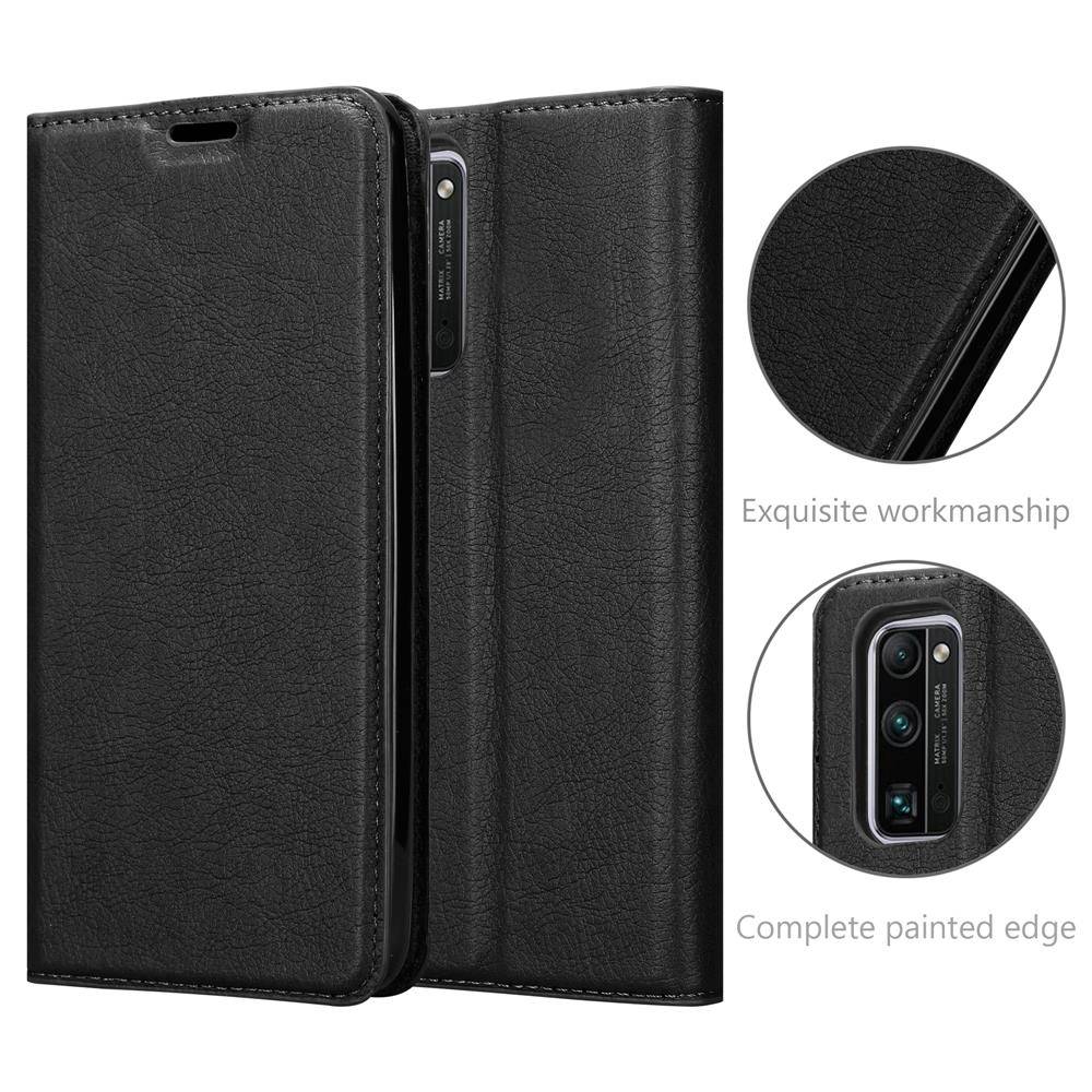 Cadorabo Hülle für Honor 30S Schutz Hülle in Schwarz Handyhülle Etui Case Cover Magnetverschluss