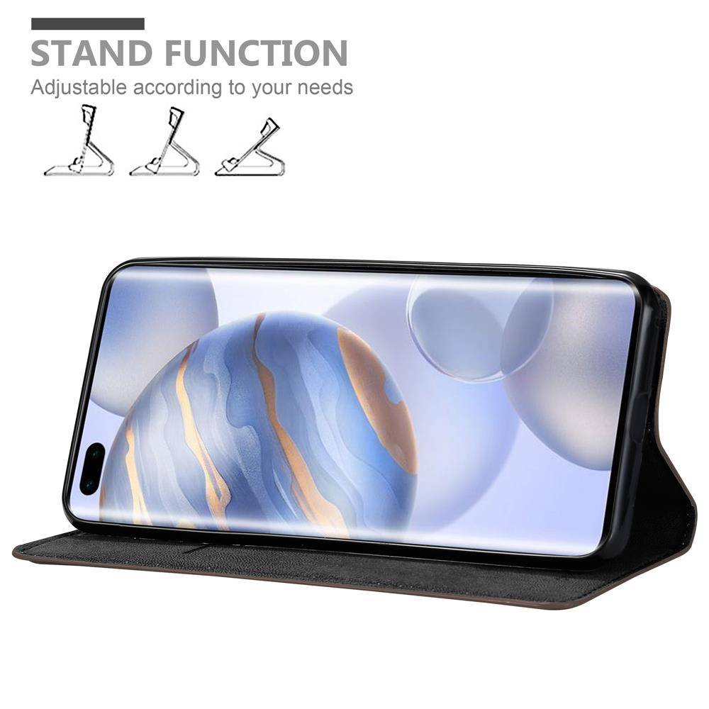 Cadorabo Hülle für Honor 30S Schutz Hülle in Braun Handyhülle Etui Case Cover Magnetverschluss