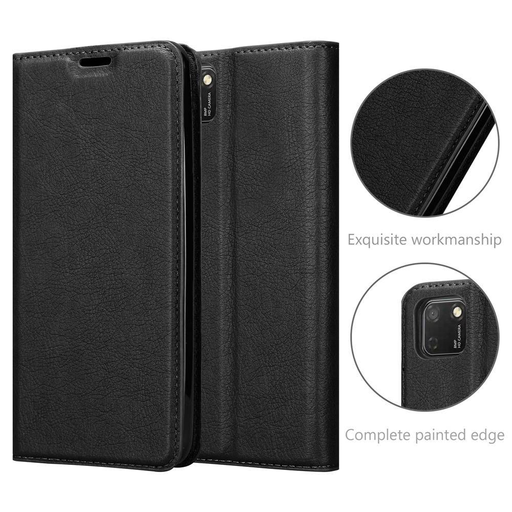 Cadorabo Hülle für Honor 9S / Huawei Y5P Schutz Hülle in Schwarz Handyhülle Etui Case Cover Magnetverschluss