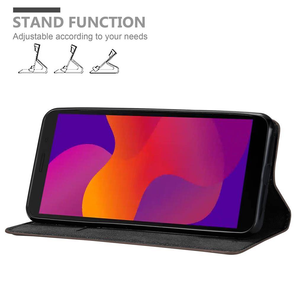 Cadorabo Hülle für Honor 9S / Huawei Y5P Schutz Hülle in Braun Handyhülle Etui Case Cover Magnetverschluss