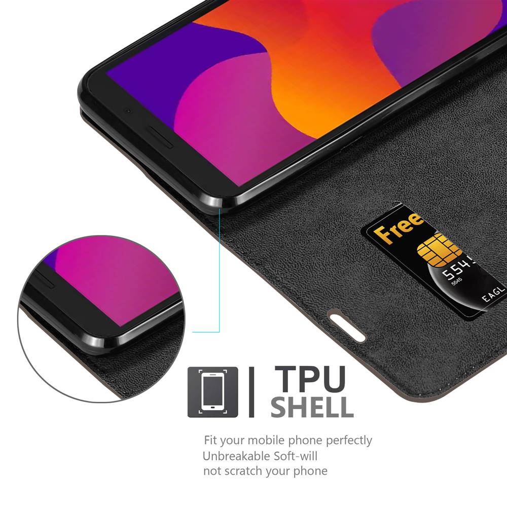 Cadorabo Hülle für Honor 9S / Huawei Y5P Schutz Hülle in Braun Handyhülle Etui Case Cover Magnetverschluss