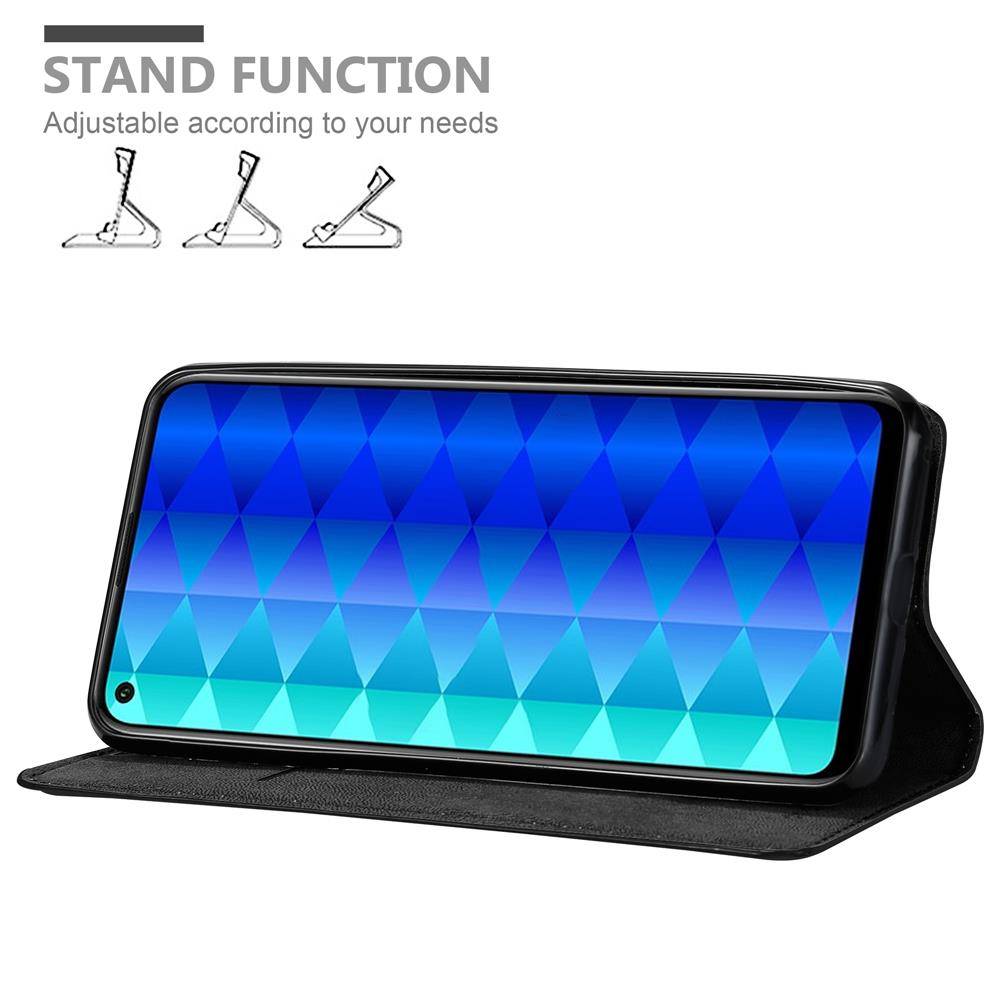 Cadorabo Hülle für Honor 9C Schutz Hülle in Schwarz Handyhülle Etui Case Cover Magnetverschluss