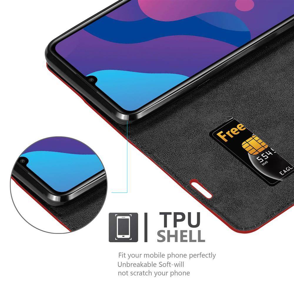 Cadorabo Hülle für Honor 9A Schutz Hülle in Rot Handyhülle Etui Case Cover Magnetverschluss