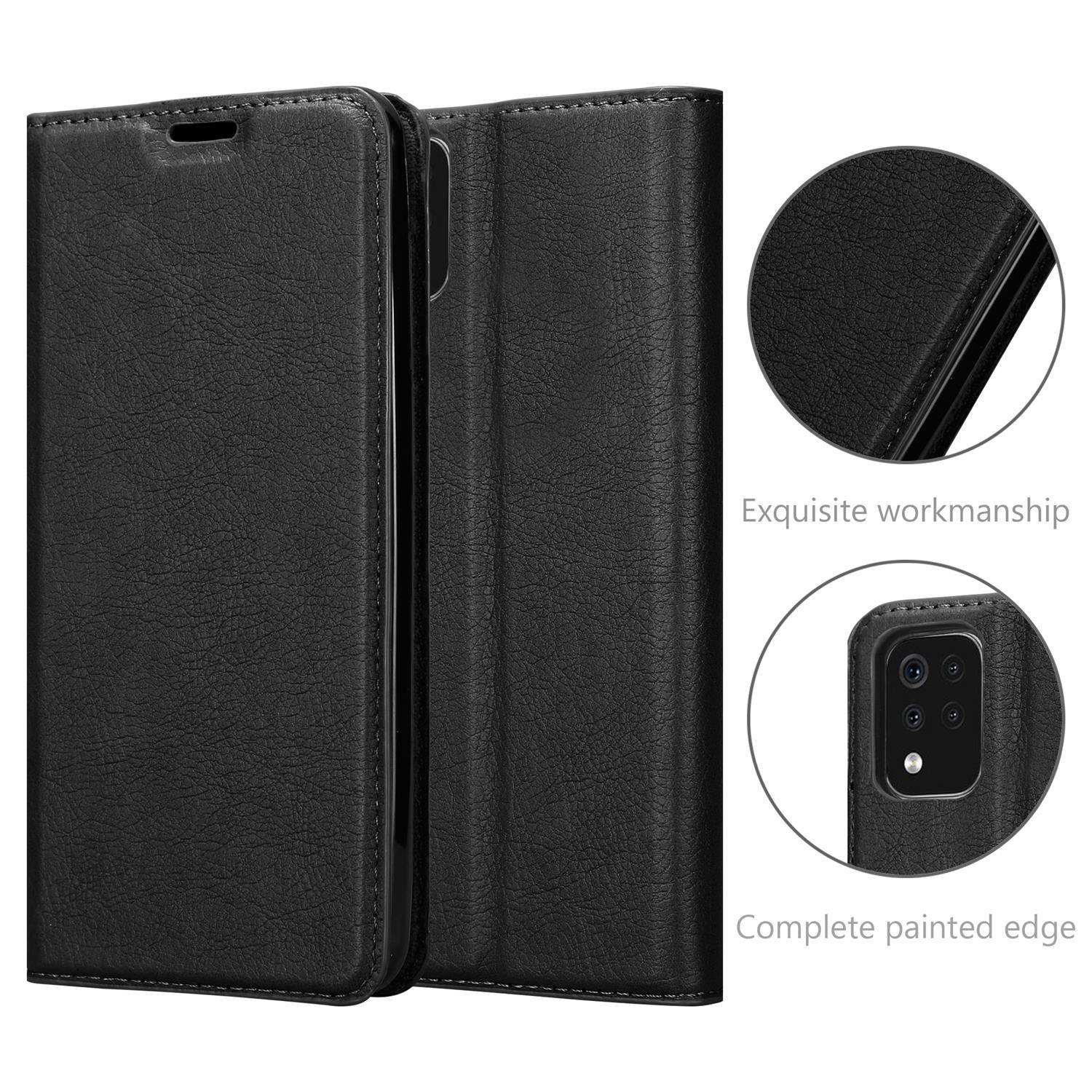 Cadorabo Hülle für LG K42 Schutz Hülle in Schwarz Handyhülle Etui Case Cover Magnetverschluss