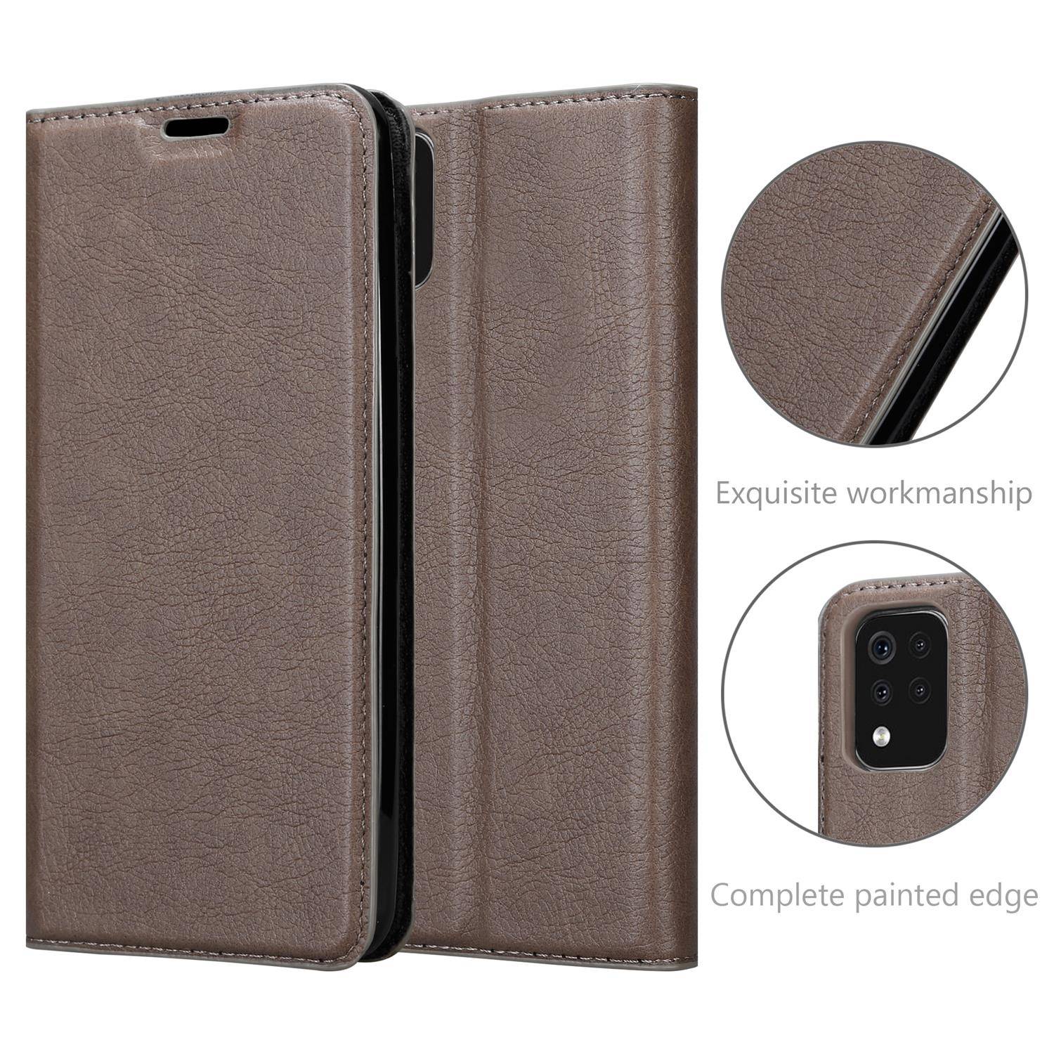 Cadorabo Hülle für LG K42 Schutz Hülle in Braun Handyhülle Etui Case Cover Magnetverschluss