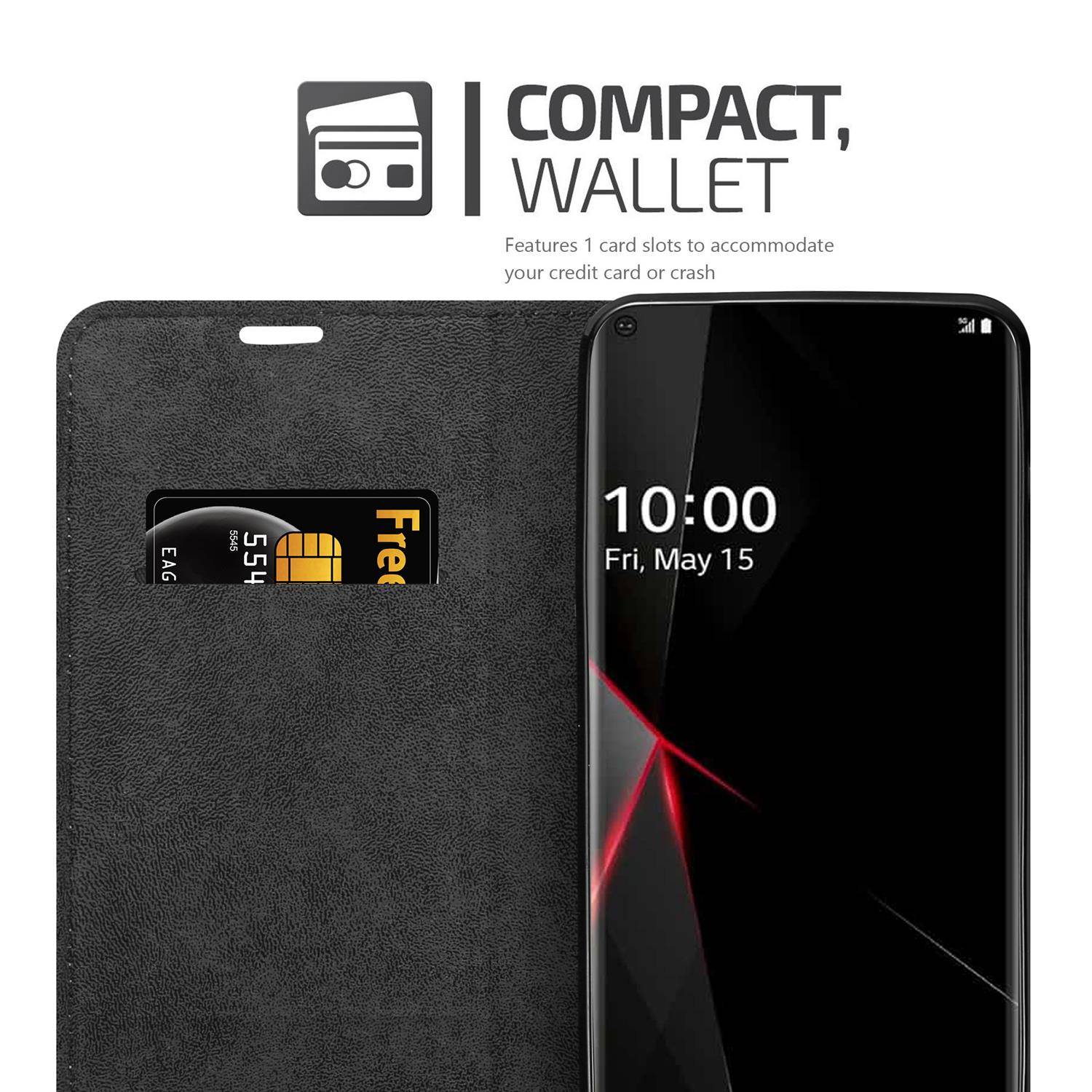 Cadorabo Hülle für LG Velvet Schutz Hülle in Braun Handyhülle Etui Case Cover Magnetverschluss