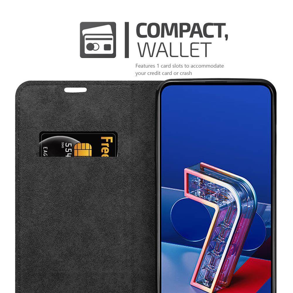 Cadorabo Hülle für Asus ZenFone 7 Schutz Hülle in Braun Handyhülle Etui Case Cover Magnetverschluss