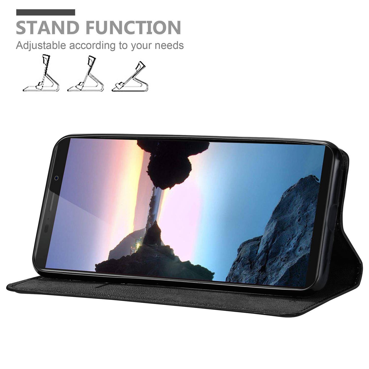 Cadorabo Hülle für Cubot J7 Schutz Hülle in Schwarz Handyhülle Etui Case Cover Magnetverschluss