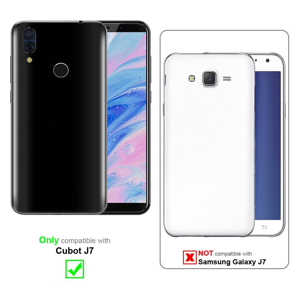 Cadorabo Hülle für Cubot J7 Schutz Hülle in Schwarz Handyhülle Etui Case Cover Magnetverschluss