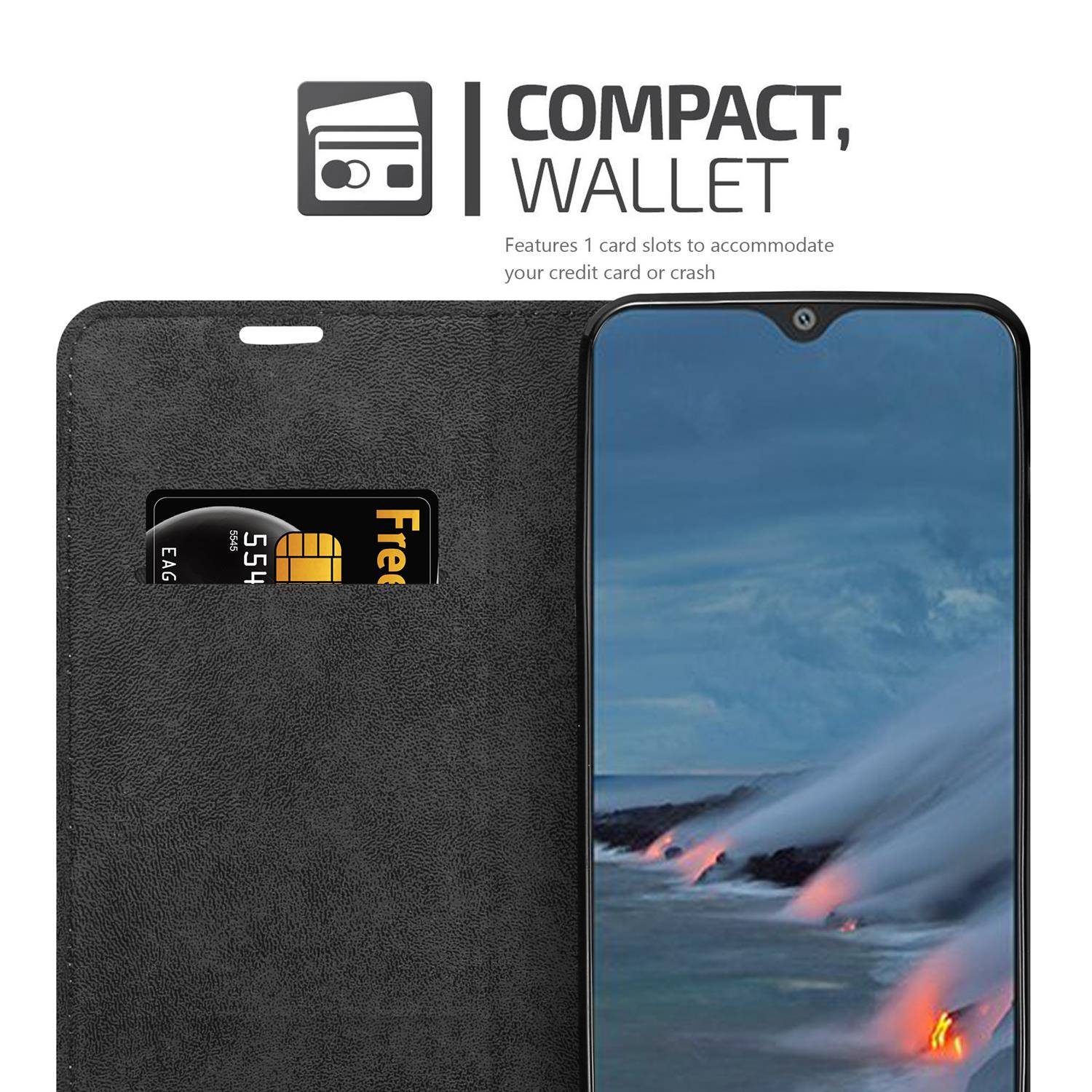 Cadorabo Hülle für Cubot P30 Schutz Hülle in Schwarz Handyhülle Etui Case Cover Magnetverschluss