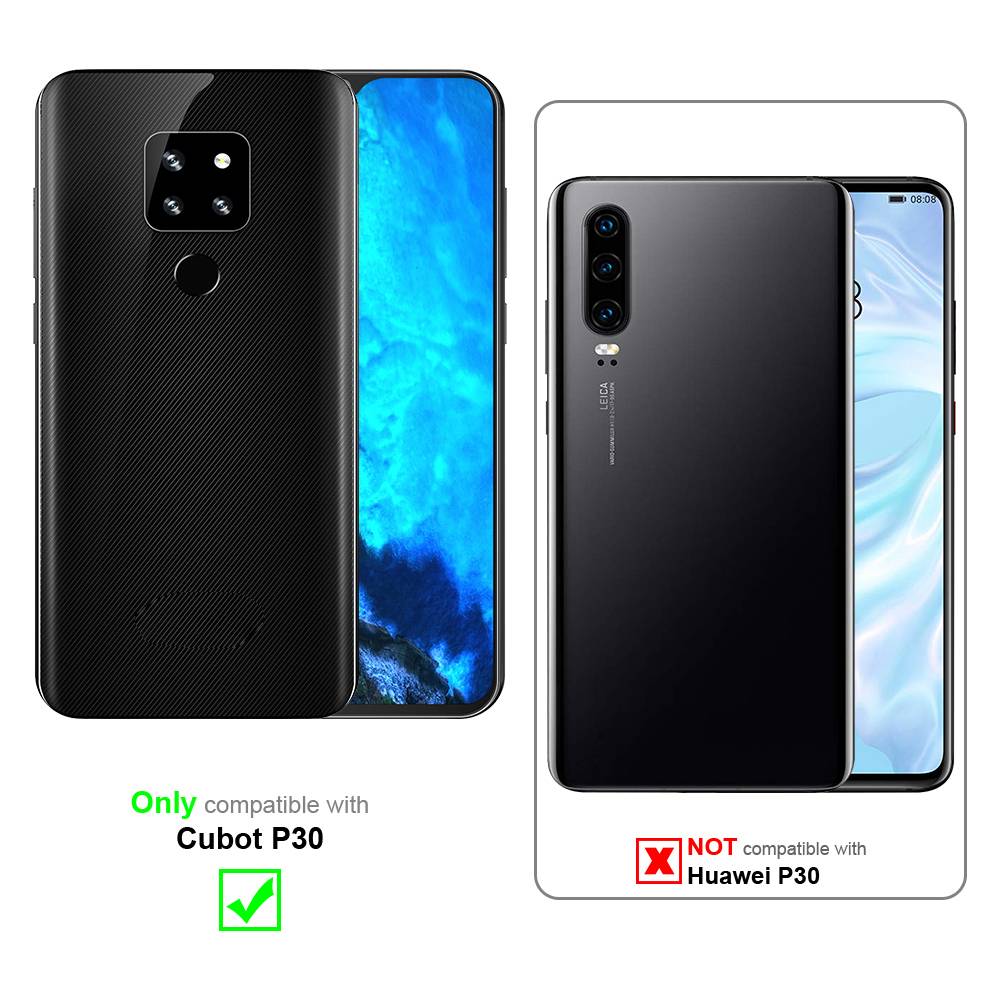 Cadorabo Hülle für Cubot P30 Schutz Hülle in Schwarz Handyhülle Etui Case Cover Magnetverschluss