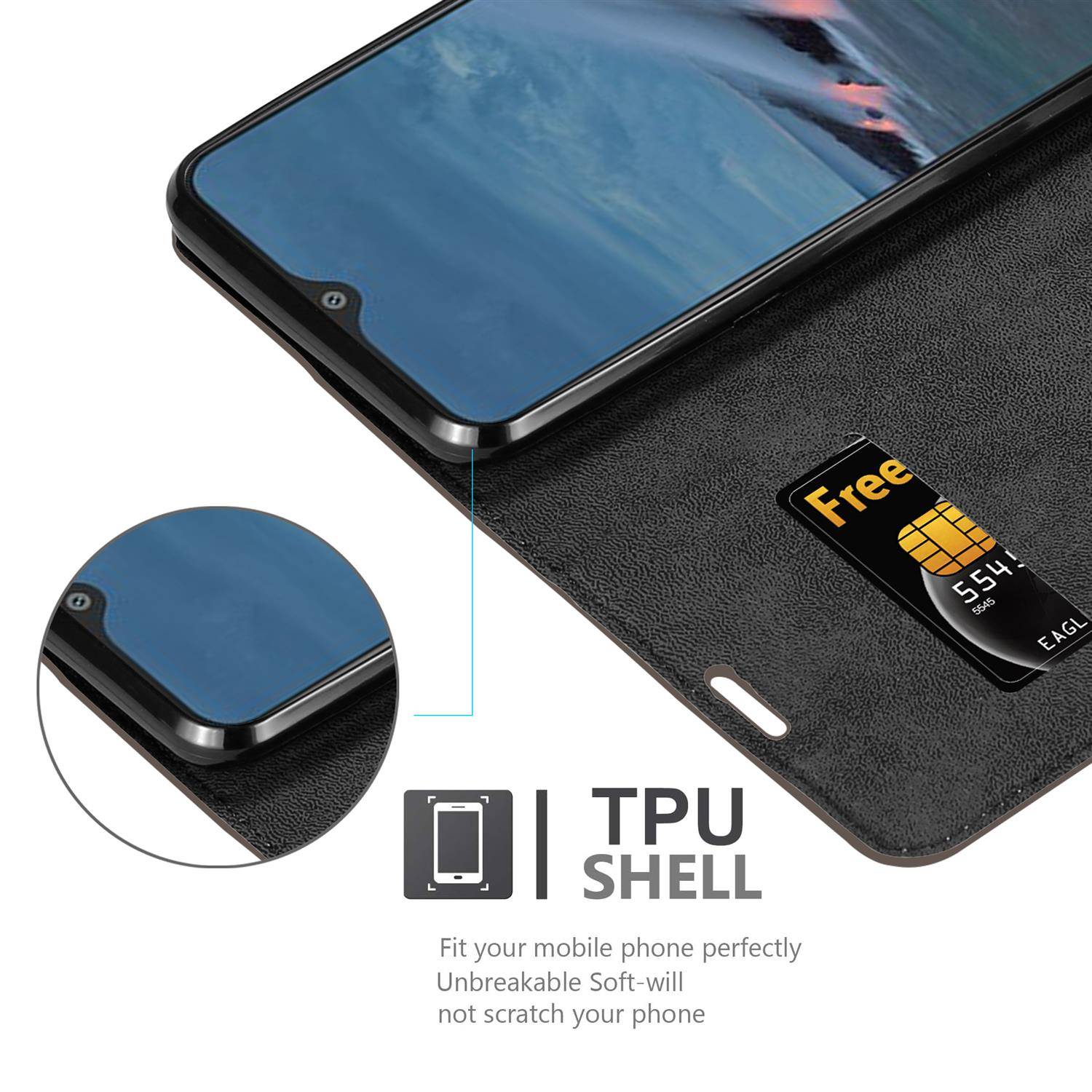 Cadorabo Hülle für Cubot P30 Schutz Hülle in Braun Handyhülle Etui Case Cover Magnetverschluss