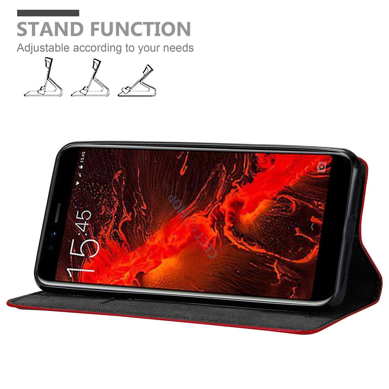Cadorabo Hülle für Lenovo S5 Schutz Hülle in Rot Handyhülle Etui Case Cover Magnetverschluss