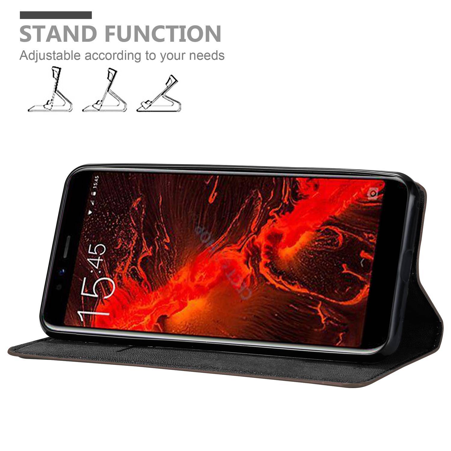 Cadorabo Hülle für Lenovo S5 Schutz Hülle in Braun Handyhülle Etui Case Cover Magnetverschluss