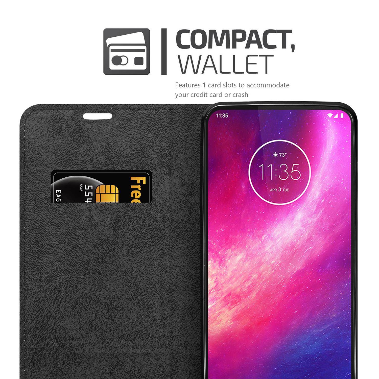 Cadorabo Hülle für Motorola ONE HYPER Schutz Hülle in Rot Handyhülle Etui Case Cover Magnetverschluss