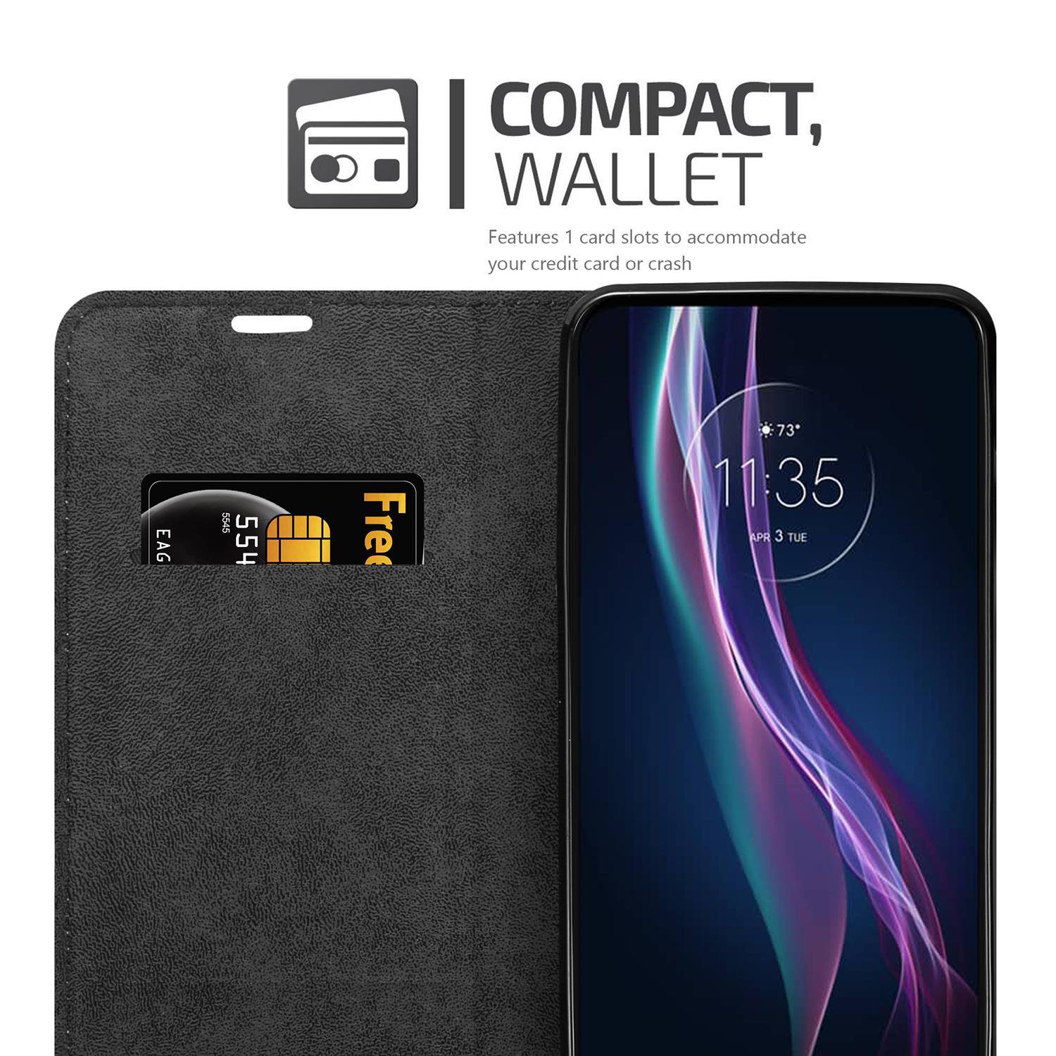 Cadorabo Hülle für Motorola ONE FUSION+ Schutz Hülle in Braun Handyhülle Etui Case Cover Magnetverschluss