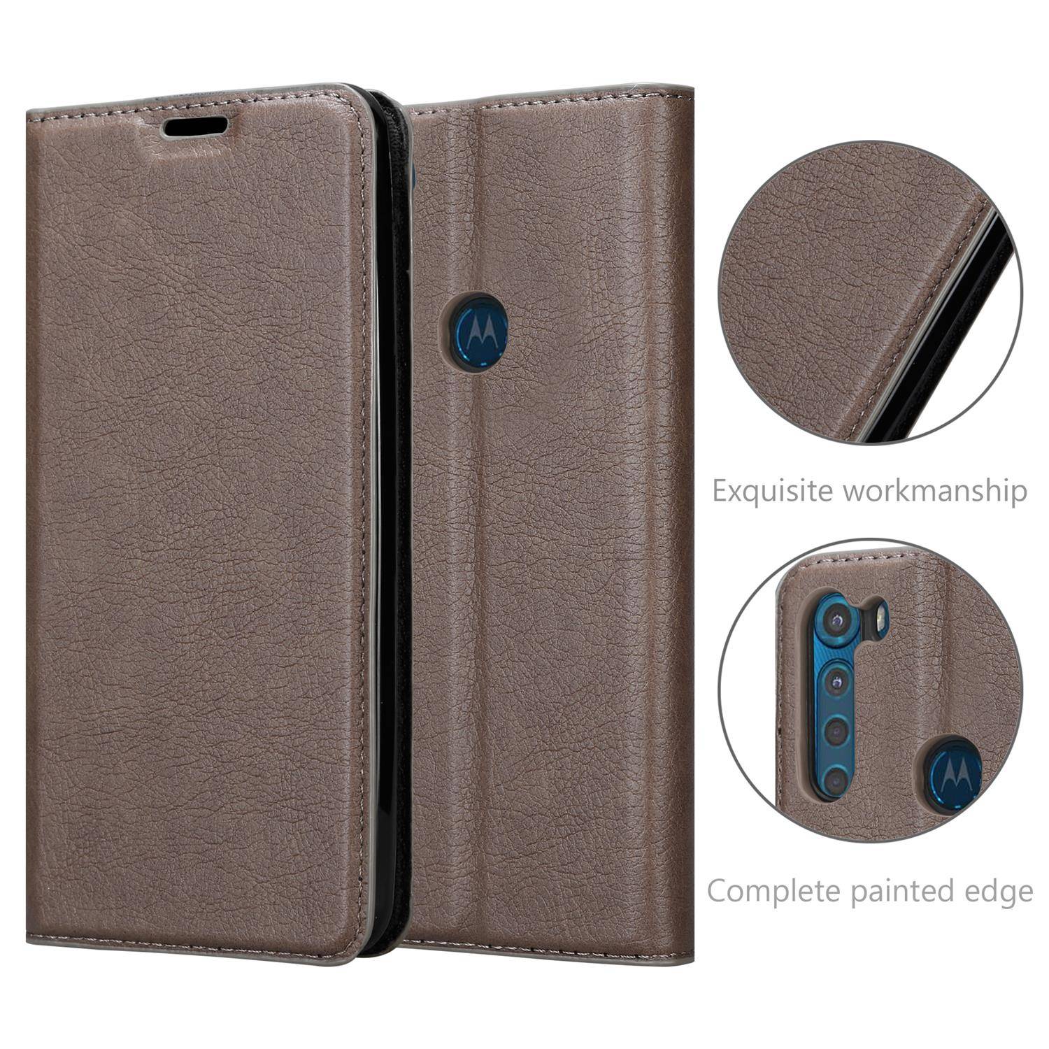 Cadorabo Hülle für Motorola ONE FUSION+ Schutz Hülle in Braun Handyhülle Etui Case Cover Magnetverschluss