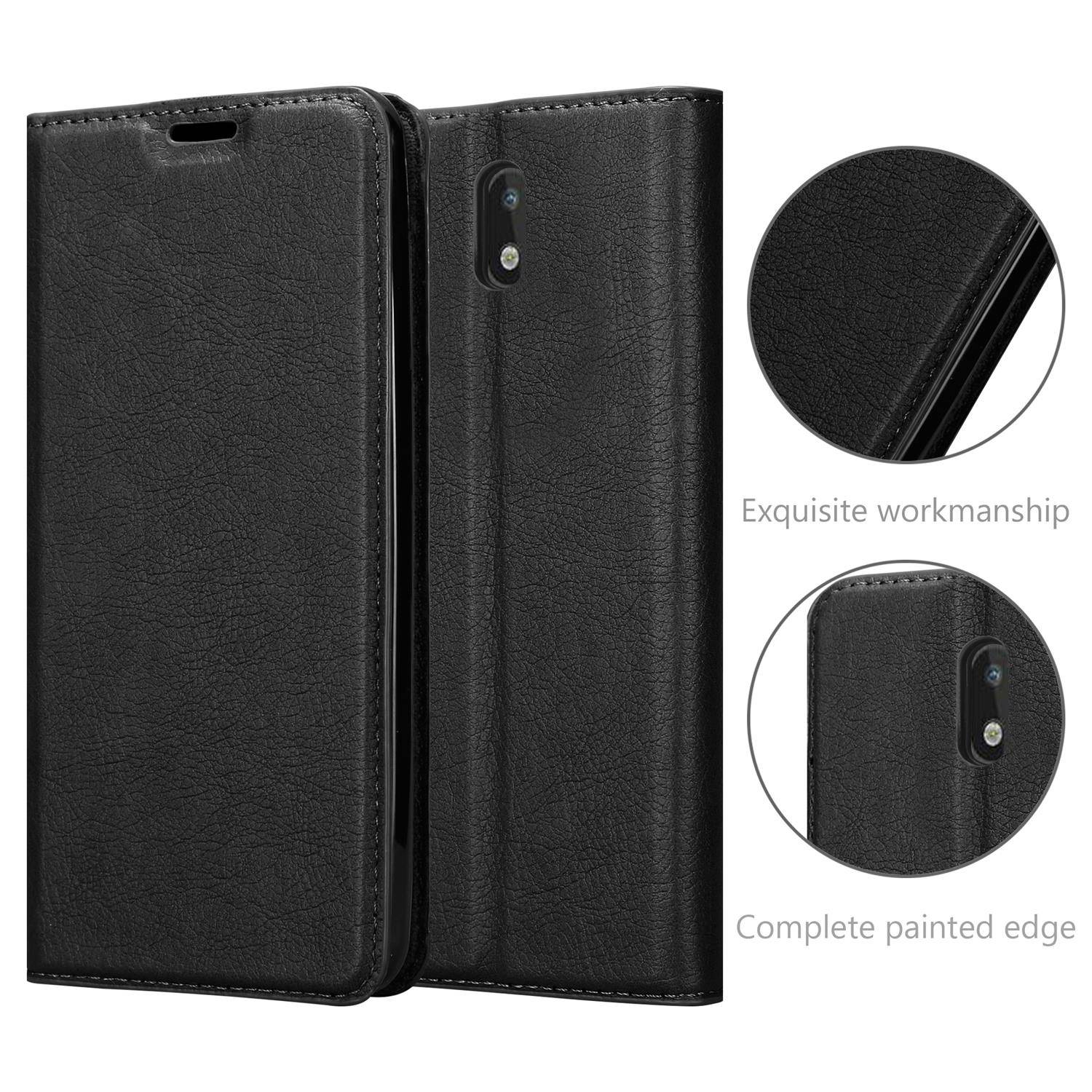 Cadorabo Hülle für Nokia 1.3 Schutz Hülle in Schwarz Handyhülle Etui Case Cover Magnetverschluss