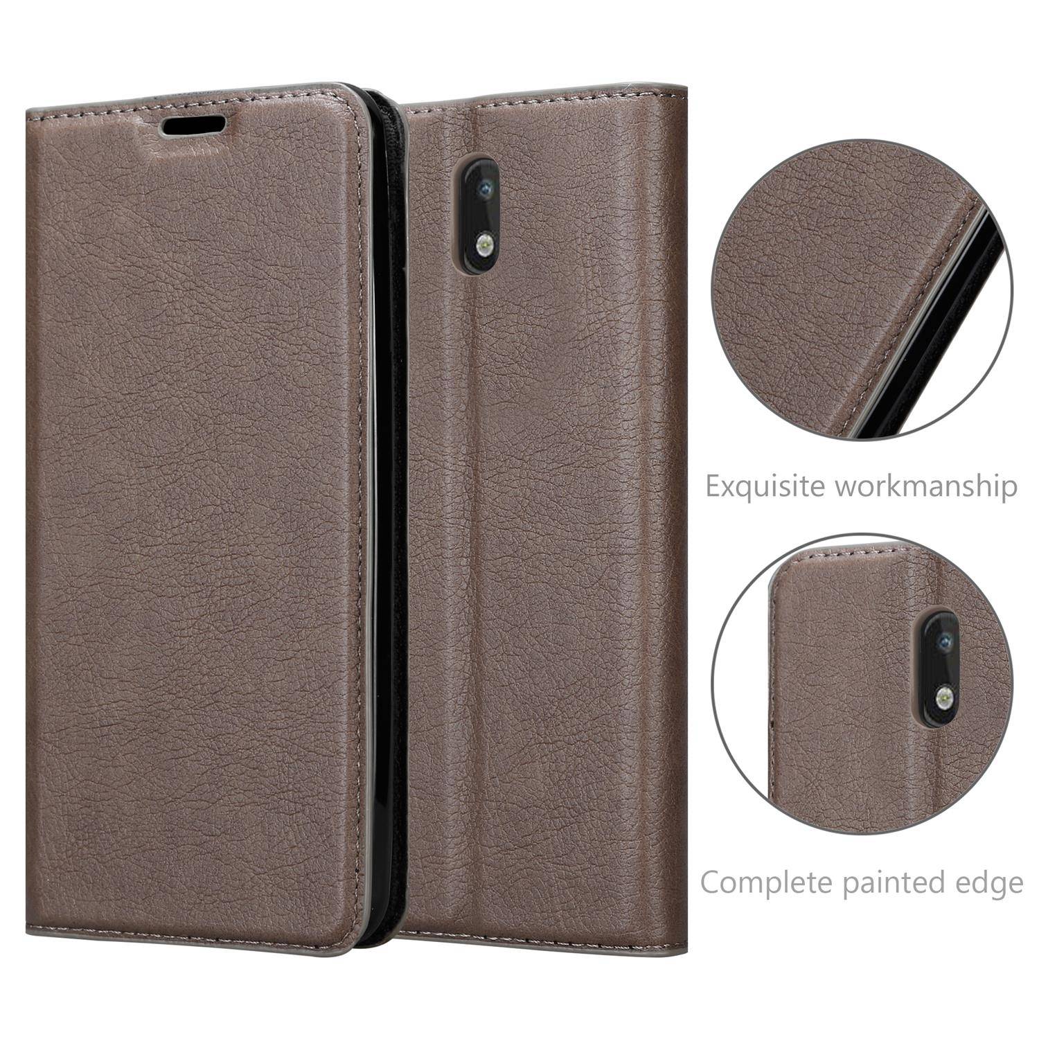 Cadorabo Hülle für Nokia 1.3 Schutz Hülle in Braun Handyhülle Etui Case Cover Magnetverschluss