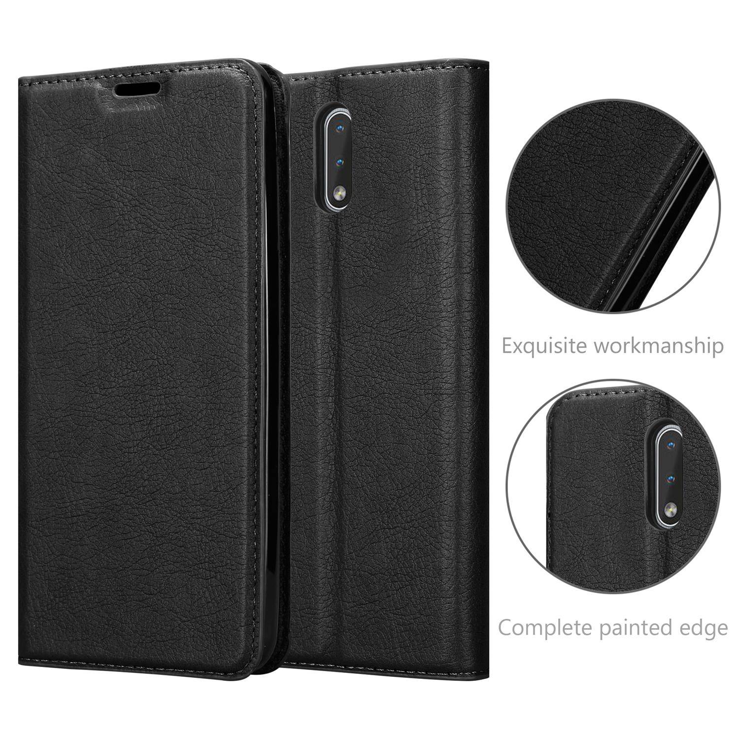 Cadorabo Hülle für Nokia 2.3 Schutz Hülle in Schwarz Handyhülle Etui Case Cover Magnetverschluss