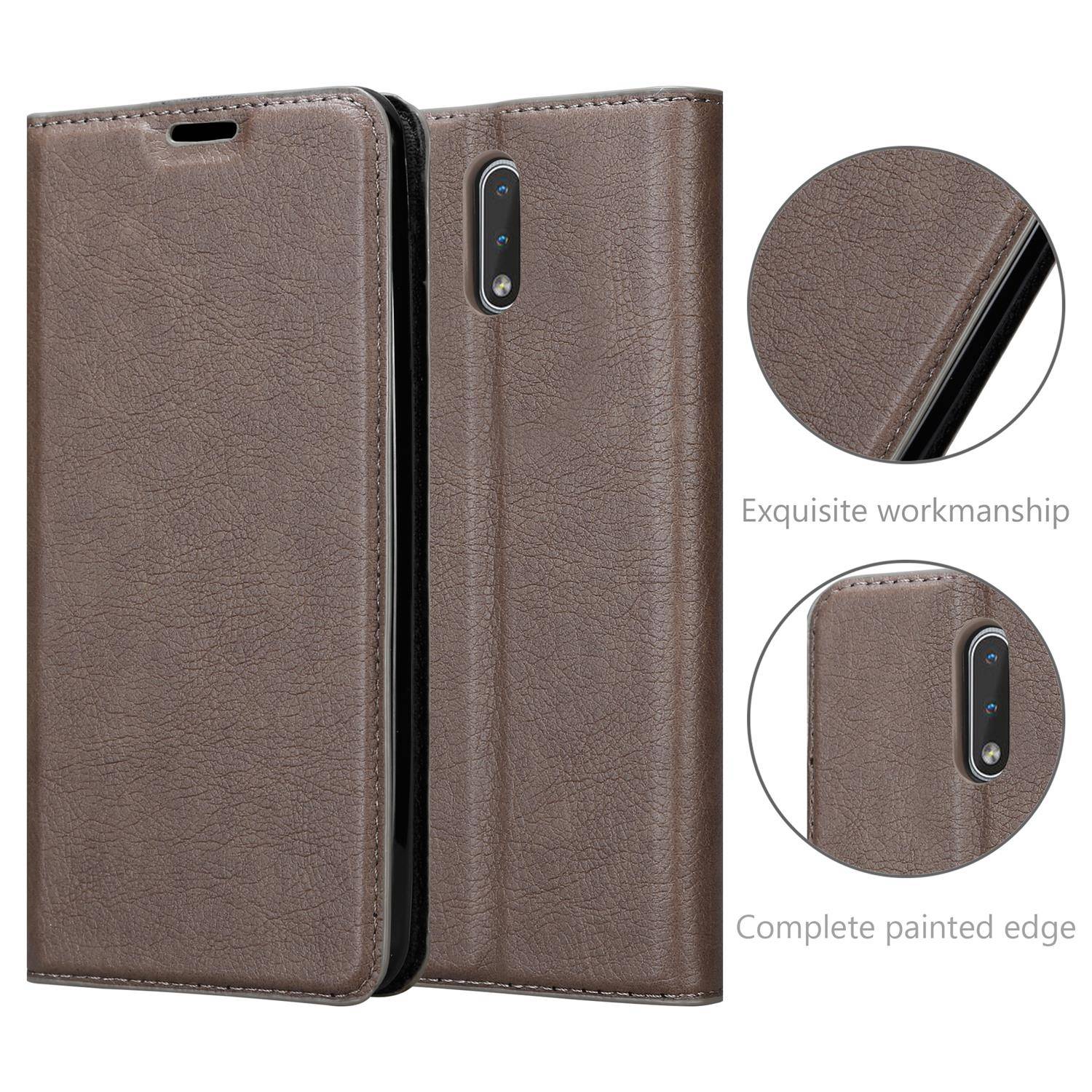 Cadorabo Hülle für Nokia 2.3 Schutz Hülle in Braun Handyhülle Etui Case Cover Magnetverschluss