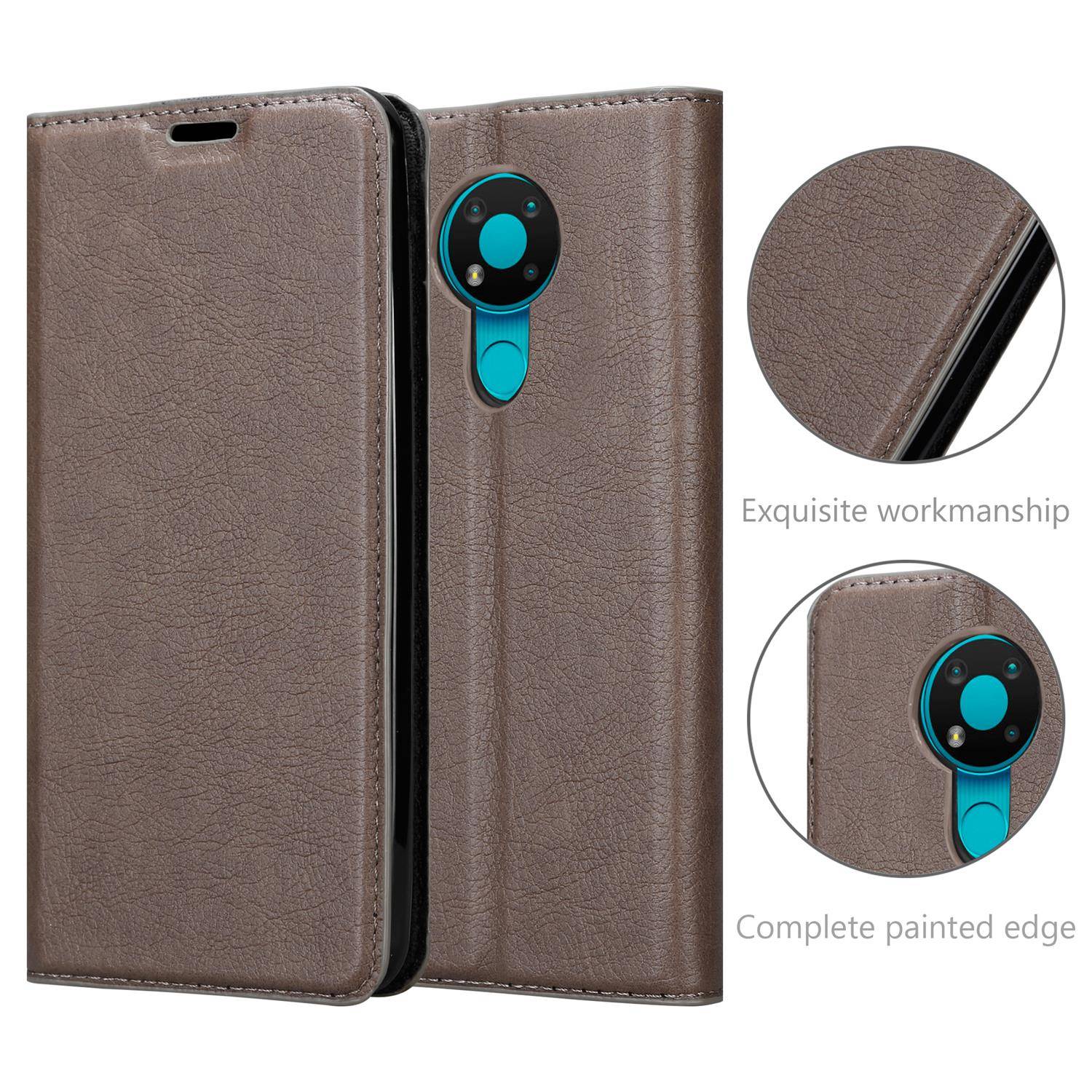 Cadorabo Hülle für Nokia 3.4 Schutz Hülle in Braun Handyhülle Etui Case Cover Magnetverschluss
