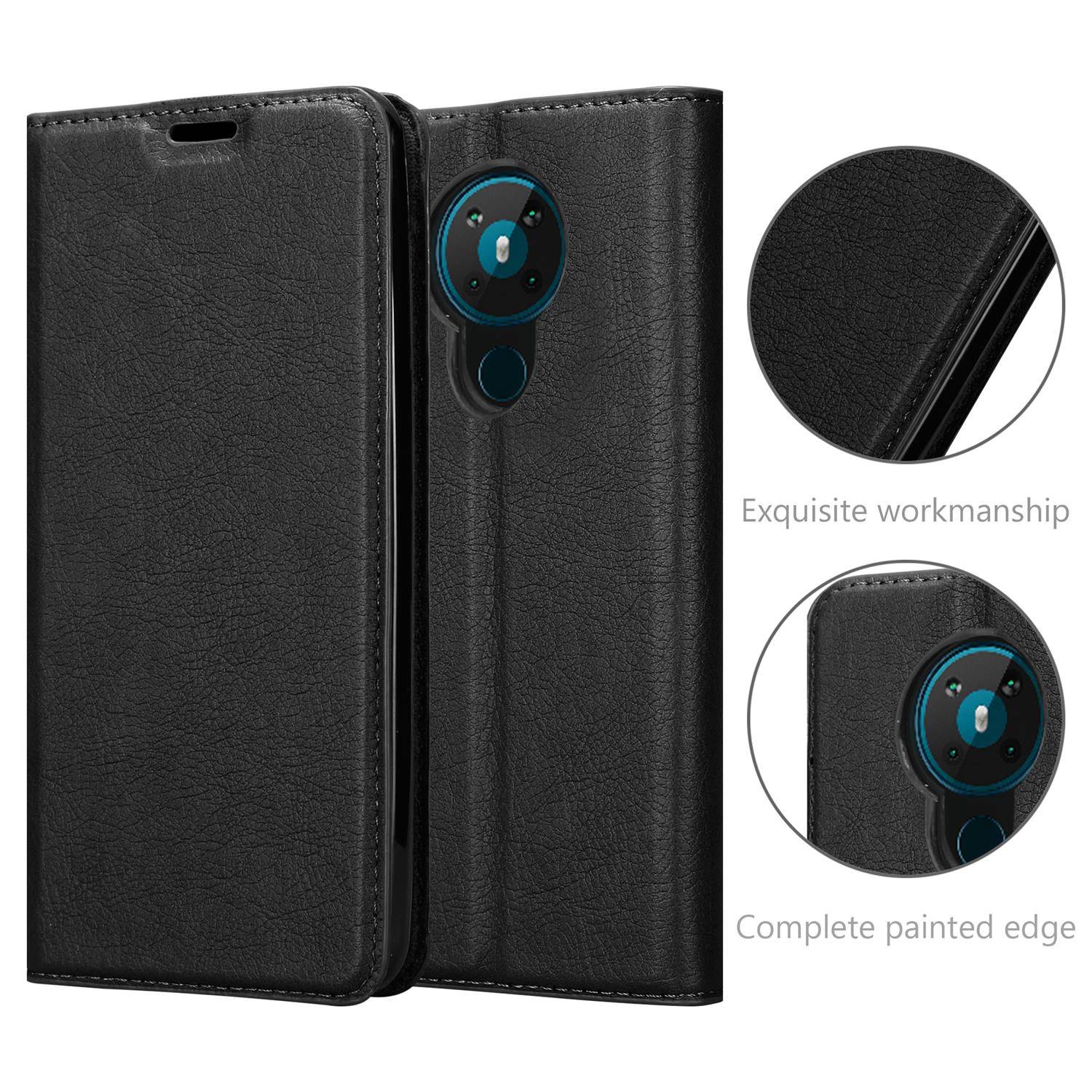 Cadorabo Hülle für Nokia 5.3 Schutz Hülle in Schwarz Handyhülle Etui Case Cover Magnetverschluss