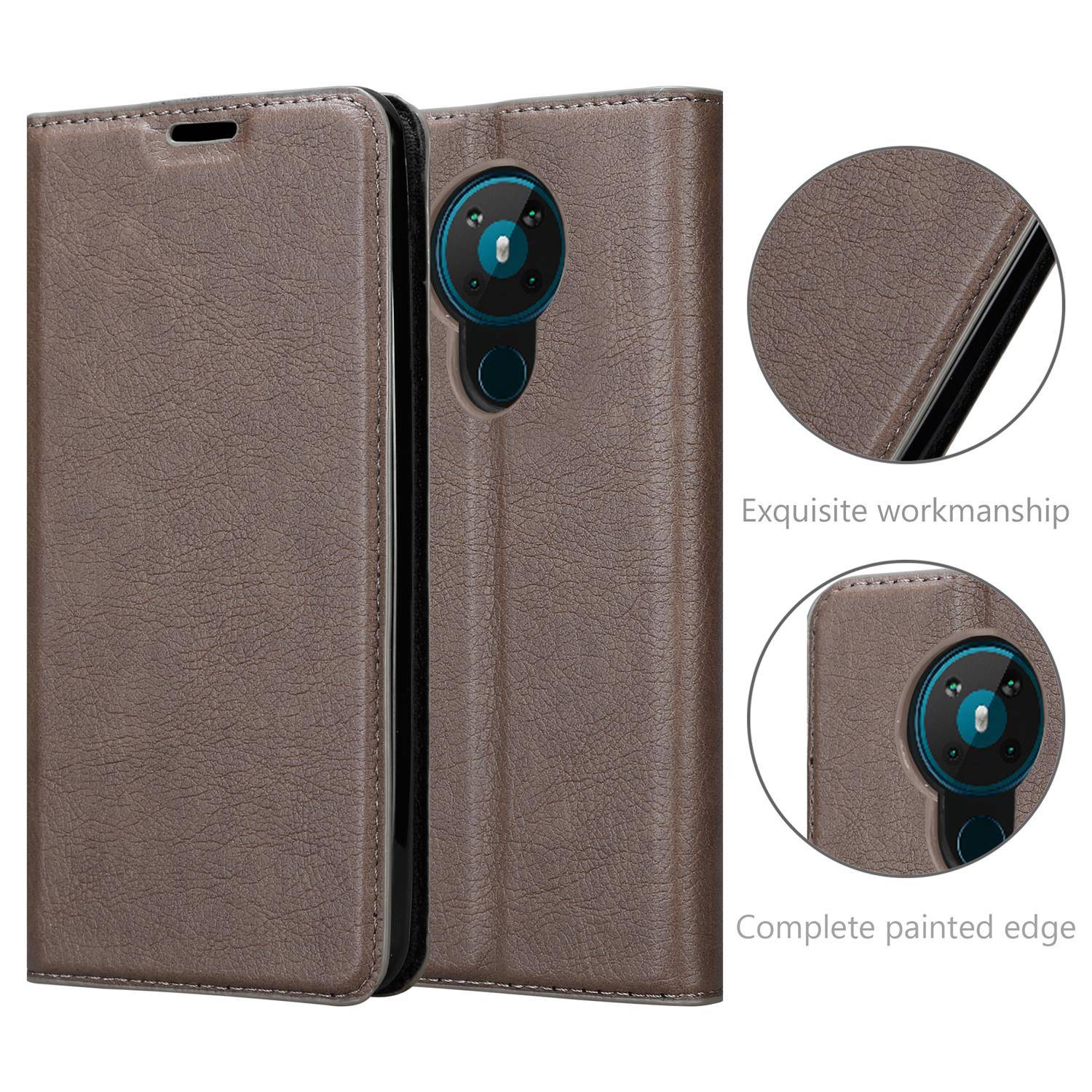 Cadorabo Hülle für Nokia 5.3 Schutz Hülle in Braun Handyhülle Etui Case Cover Magnetverschluss