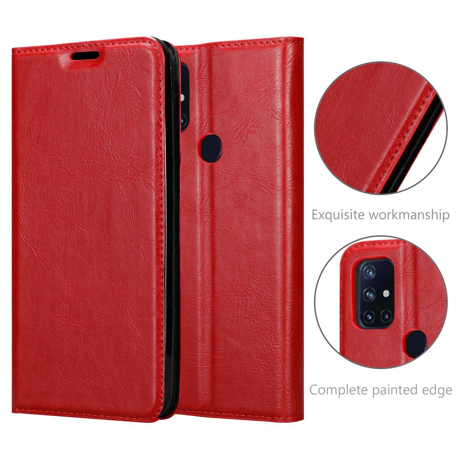 Cadorabo Hülle für OnePlus Nord N10 5G Schutz Hülle in Rot Handyhülle Etui Case Cover Magnetverschluss