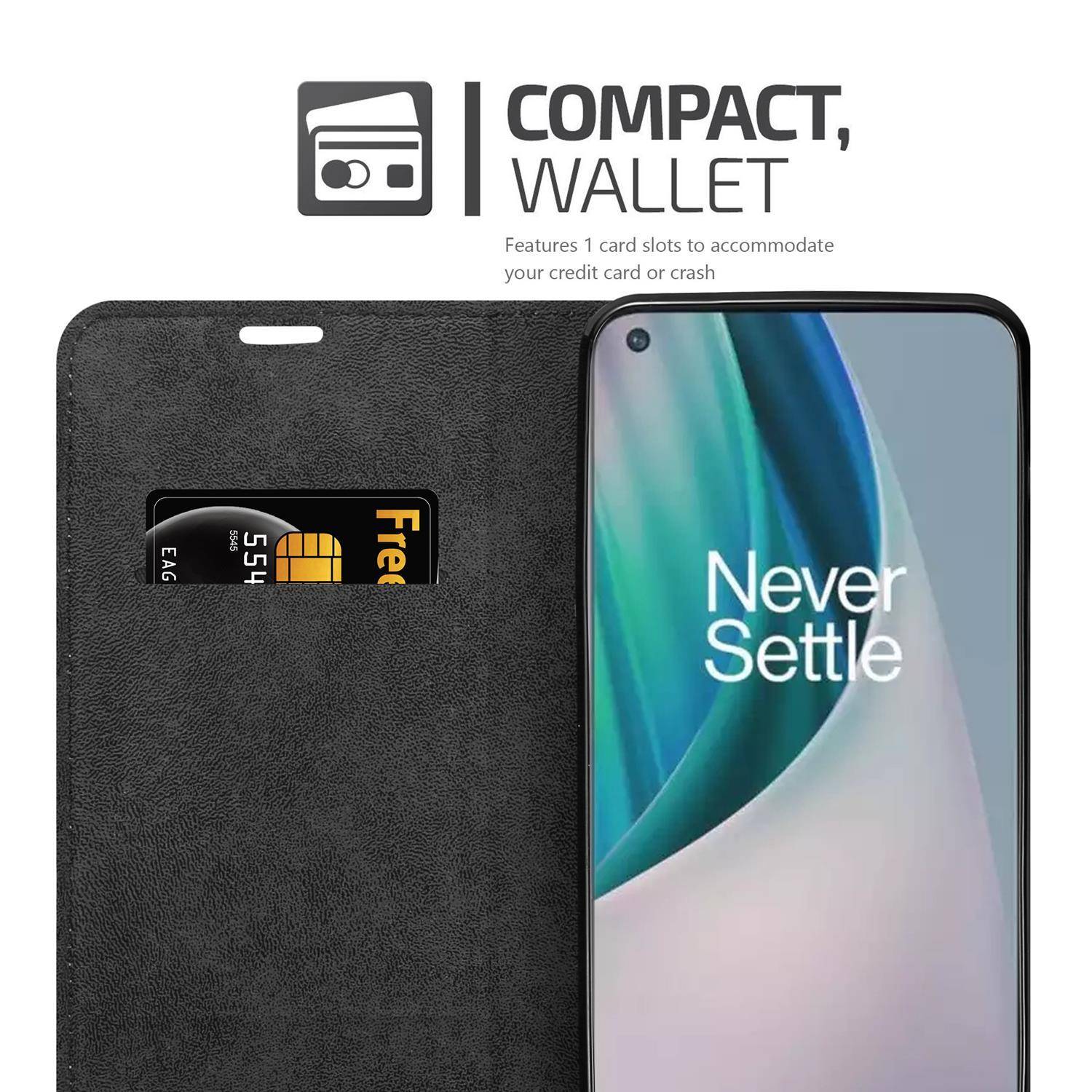 Cadorabo Hülle für OnePlus Nord N10 5G Schutz Hülle in Braun Handyhülle Etui Case Cover Magnetverschluss