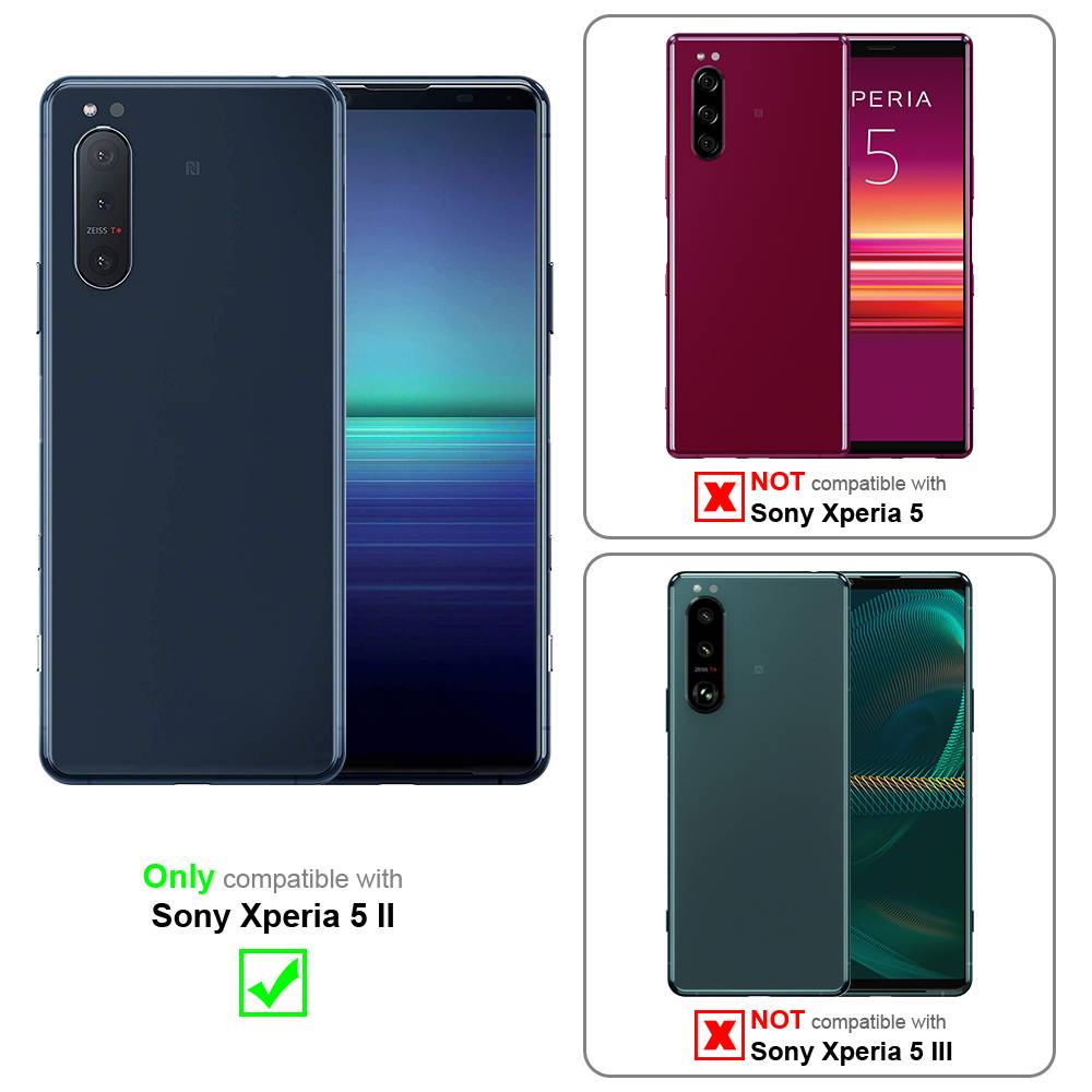 Cadorabo Hülle für Sony Xperia 5 II Schutz Hülle in Rot Handyhülle Etui Case Cover Magnetverschluss