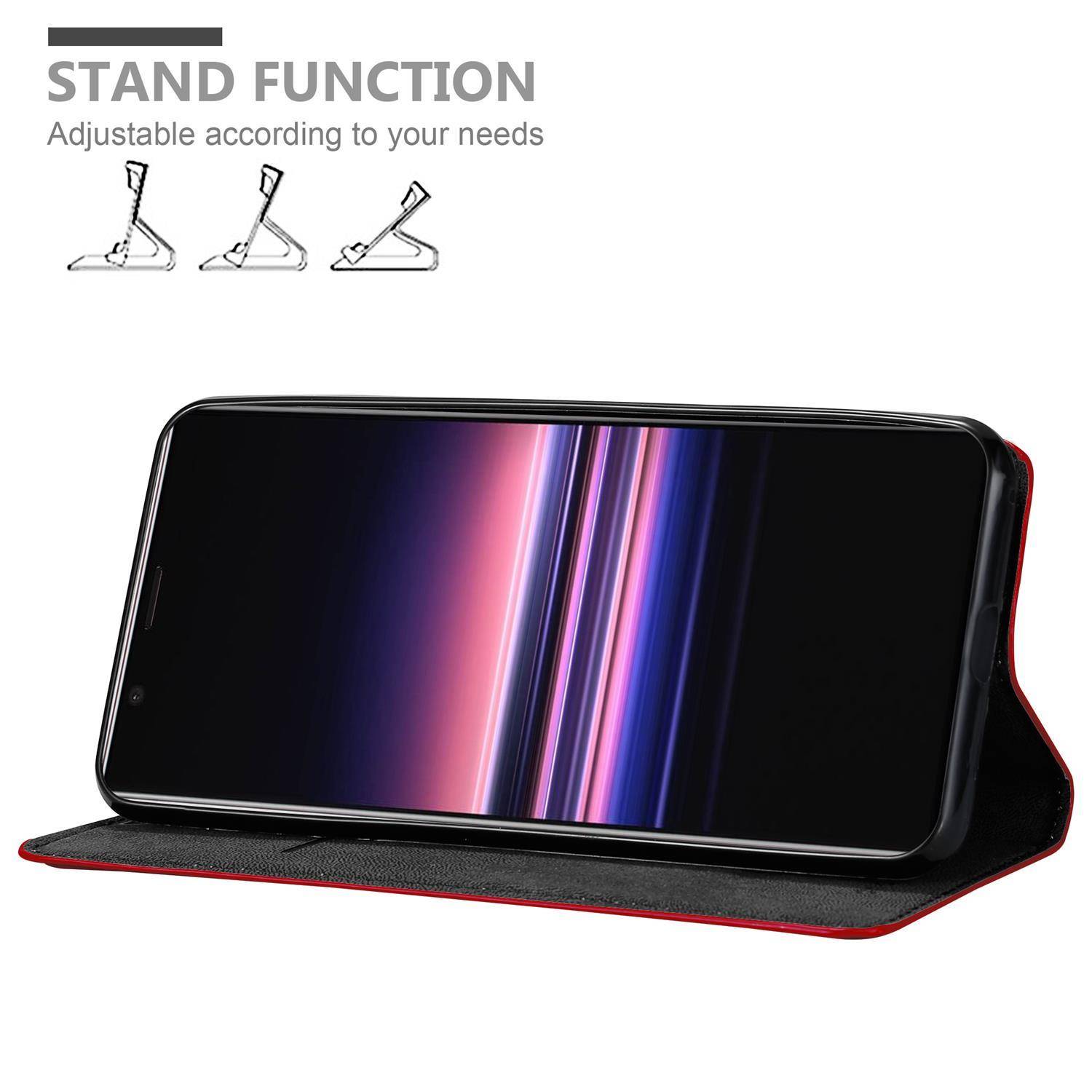 Cadorabo Hülle für Sony Xperia 5 II Schutz Hülle in Rot Handyhülle Etui Case Cover Magnetverschluss