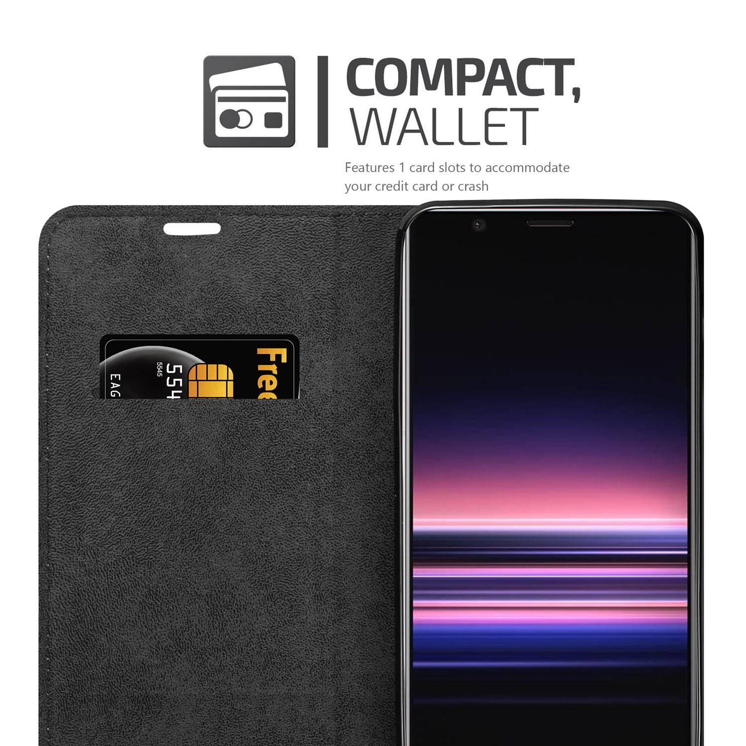 Cadorabo Hülle für Sony Xperia 5 II Schutz Hülle in Rot Handyhülle Etui Case Cover Magnetverschluss