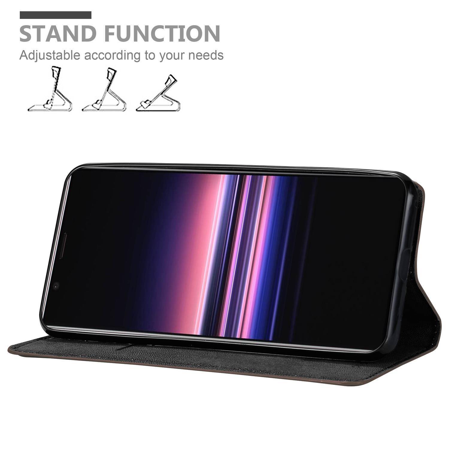 Cadorabo Hülle für Sony Xperia 5 II Schutz Hülle in Braun Handyhülle Etui Case Cover Magnetverschluss