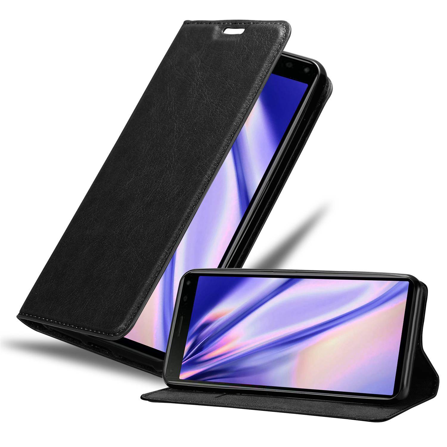 Cadorabo Hülle für Sony Xperia 20 Schutz Hülle in Schwarz Handyhülle Etui Case Cover Magnetverschluss