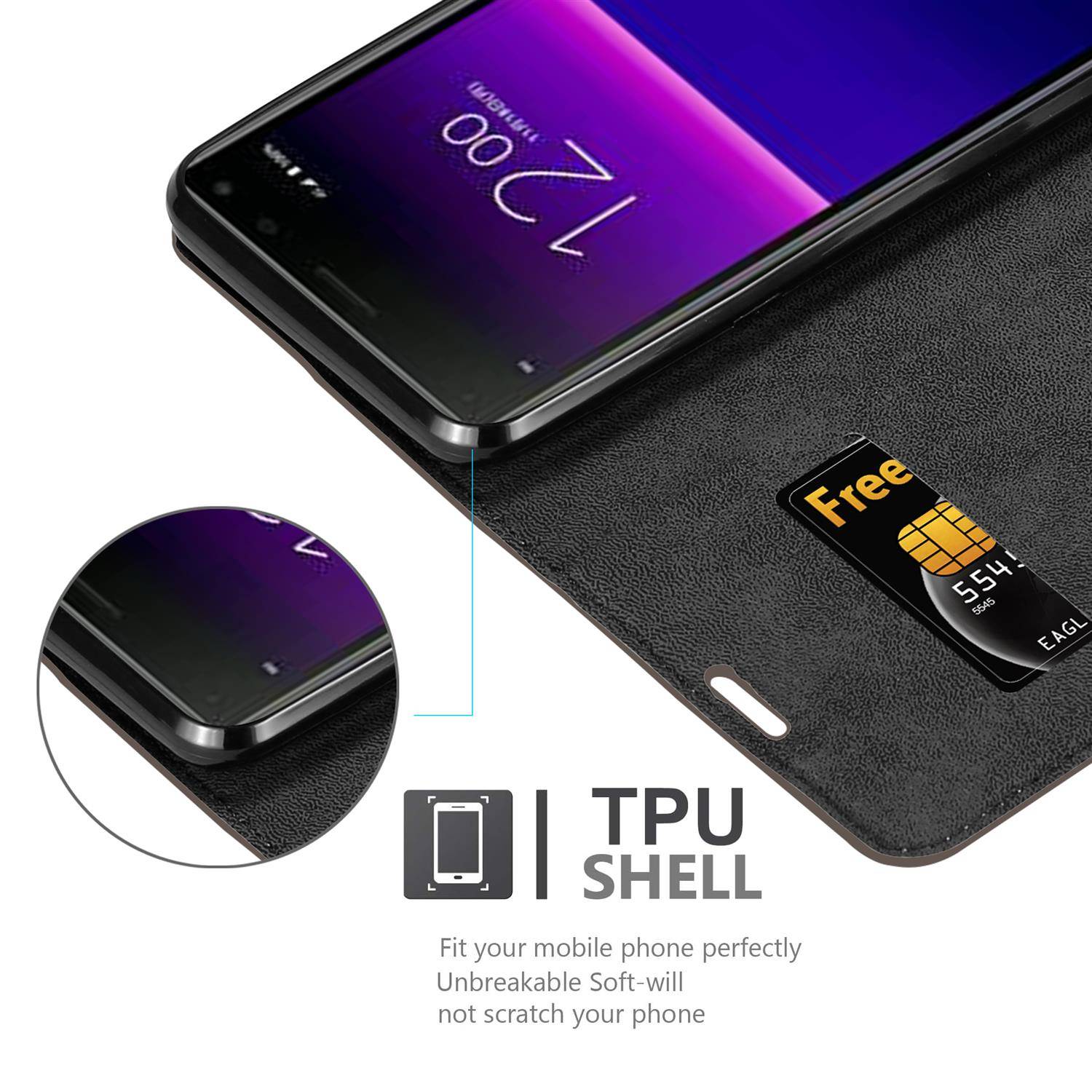 Cadorabo Hülle für Sony Xperia 20 Schutz Hülle in Braun Handyhülle Etui Case Cover Magnetverschluss