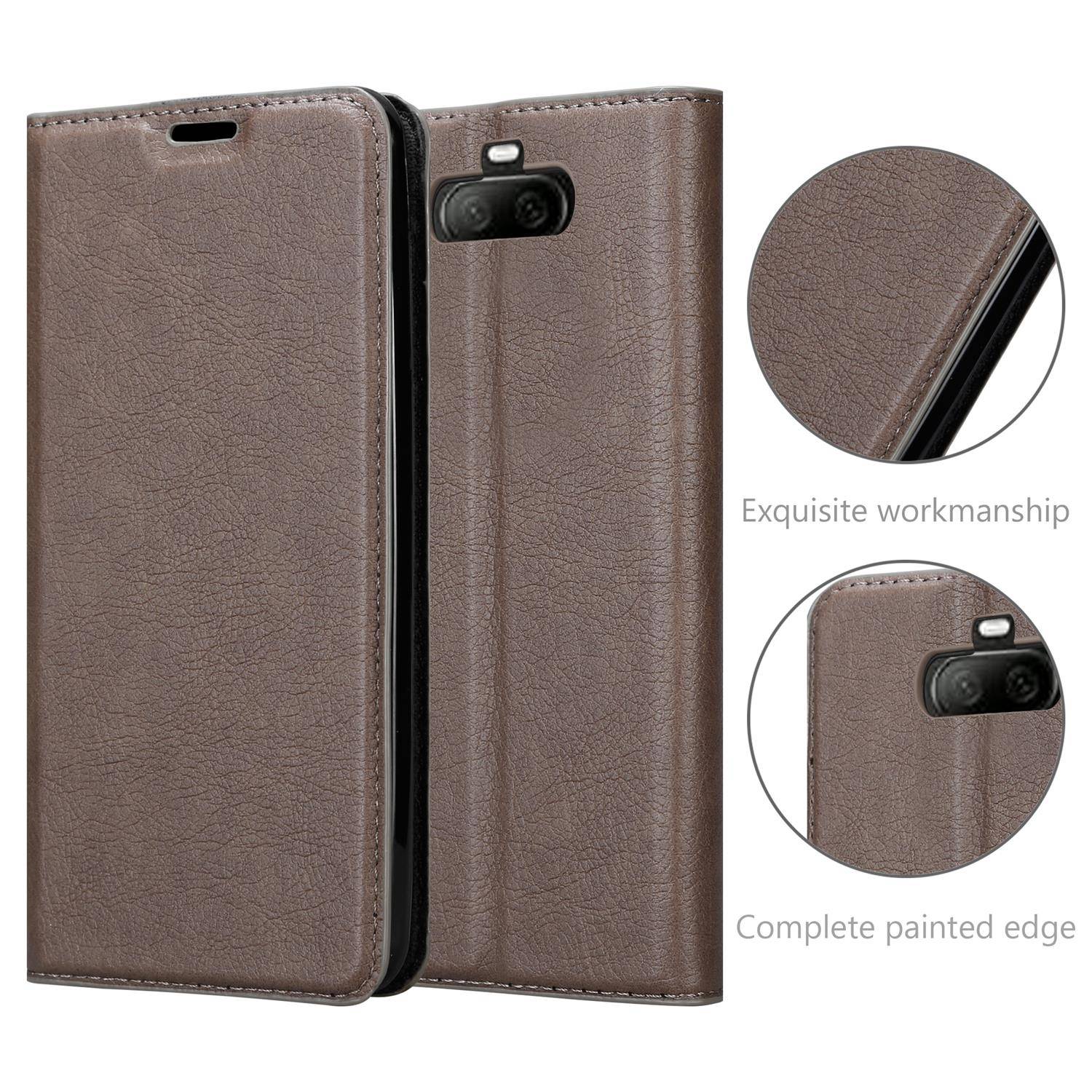 Cadorabo Hülle für Sony Xperia 20 Schutz Hülle in Braun Handyhülle Etui Case Cover Magnetverschluss