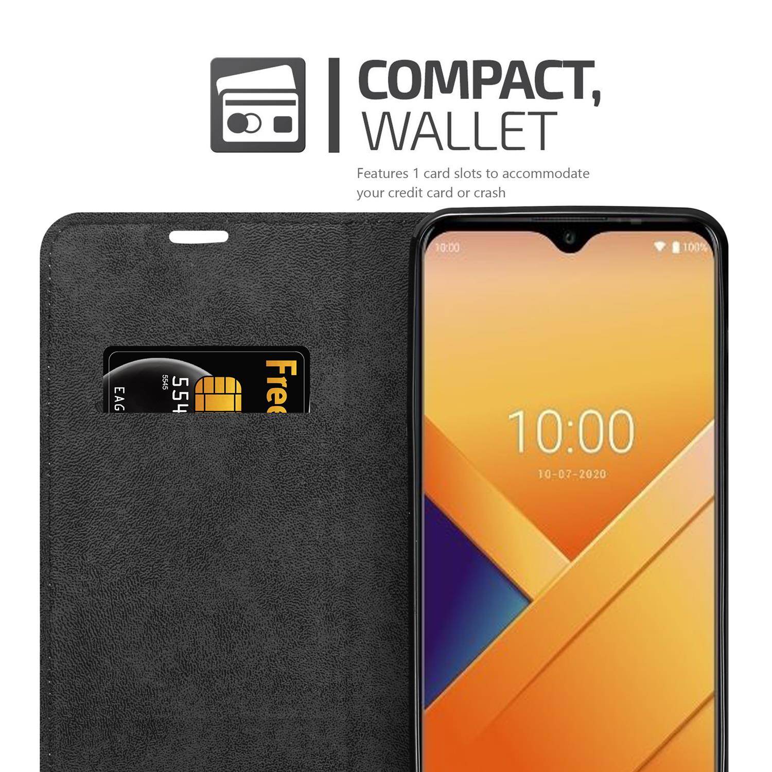 Cadorabo Hülle für WIKO Y81 Schutz Hülle in Braun Handyhülle Etui Case Cover Magnetverschluss
