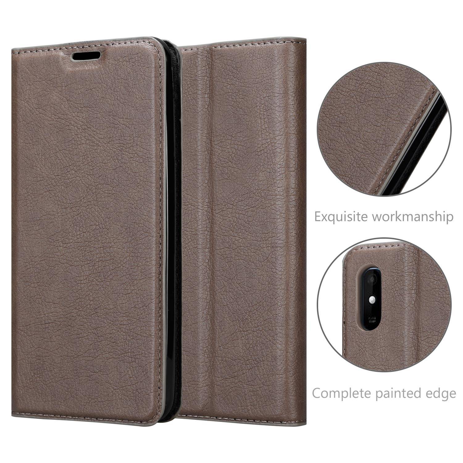Cadorabo Hülle für WIKO Y81 Schutz Hülle in Braun Handyhülle Etui Case Cover Magnetverschluss