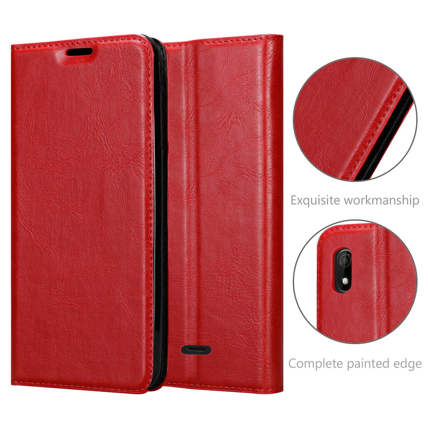 Cadorabo Hülle für WIKO Y61 Schutz Hülle in Rot Handyhülle Etui Case Cover Magnetverschluss