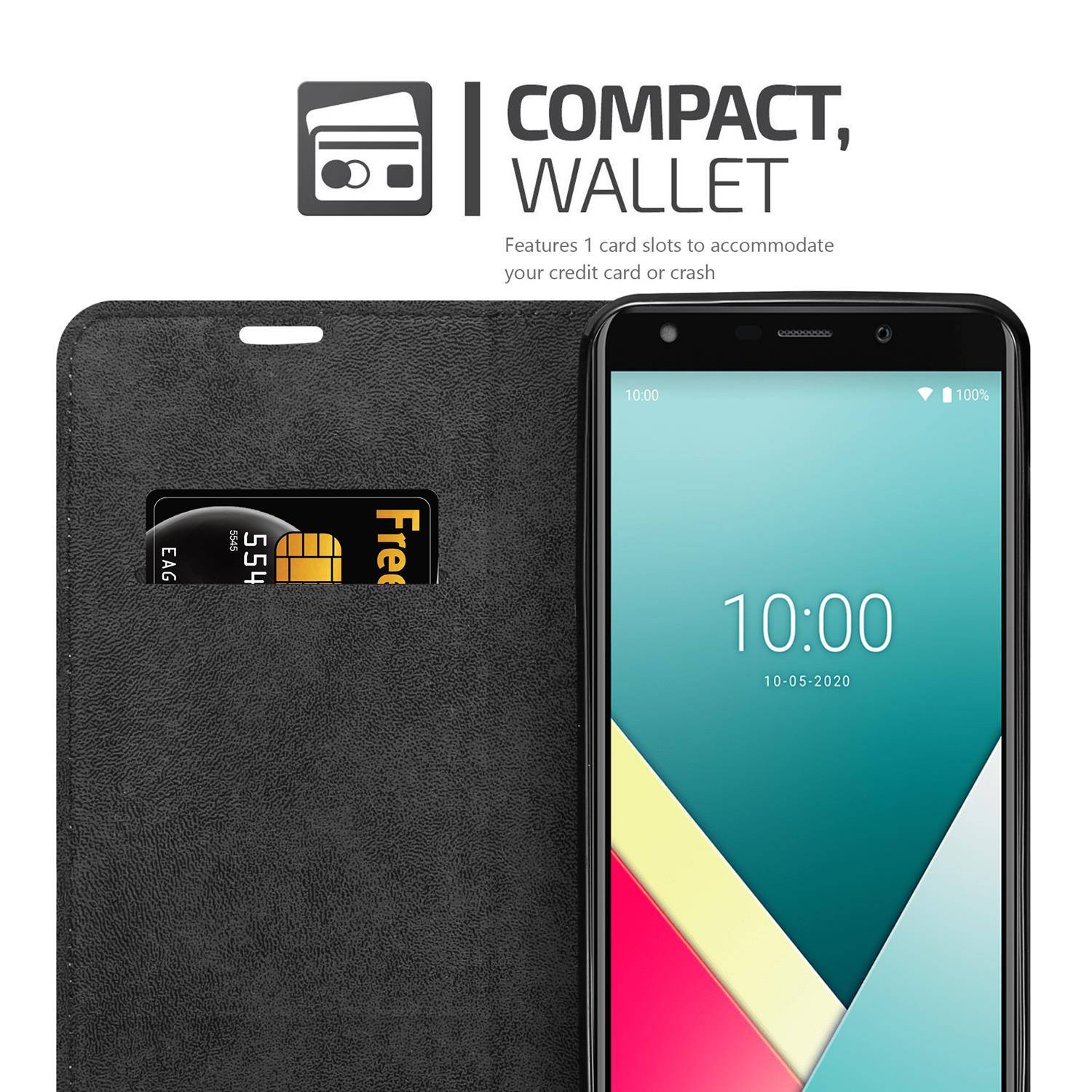 Cadorabo Hülle für WIKO Y61 Schutz Hülle in Braun Handyhülle Etui Case Cover Magnetverschluss