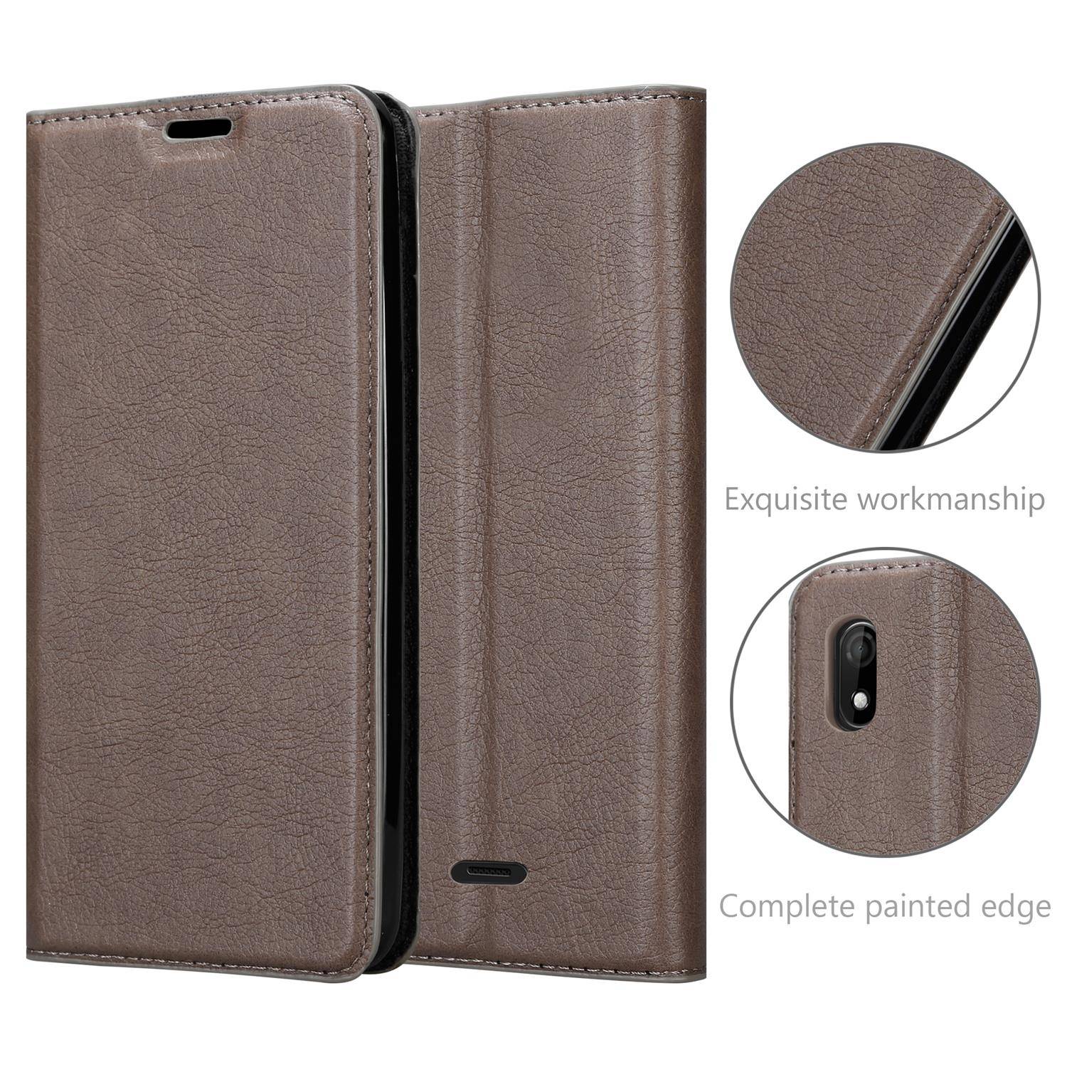 Cadorabo Hülle für WIKO Y61 Schutz Hülle in Braun Handyhülle Etui Case Cover Magnetverschluss