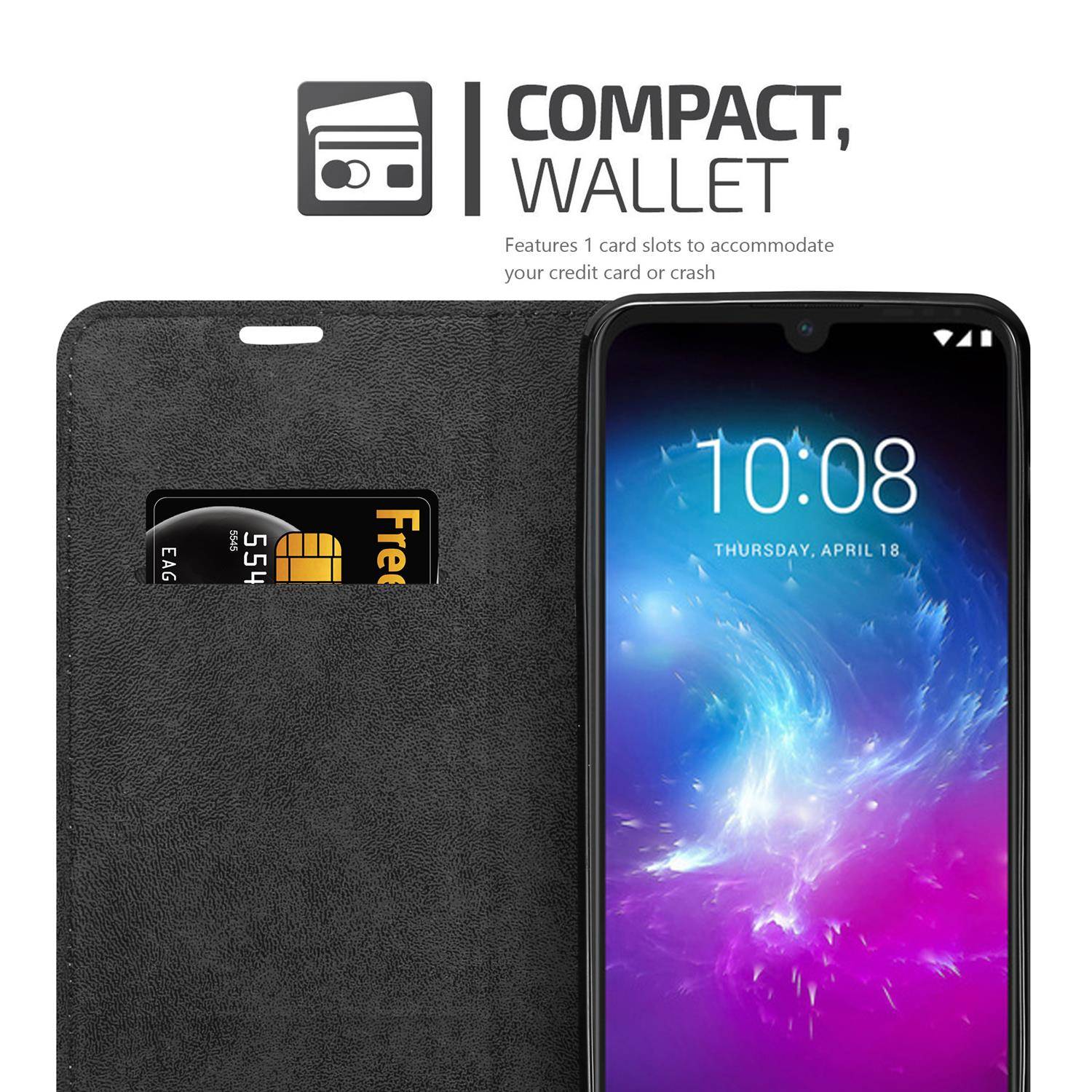 Cadorabo Hülle für ZTE Blade A7 2019 Schutz Hülle in Braun Handyhülle Etui Case Cover Magnetverschluss