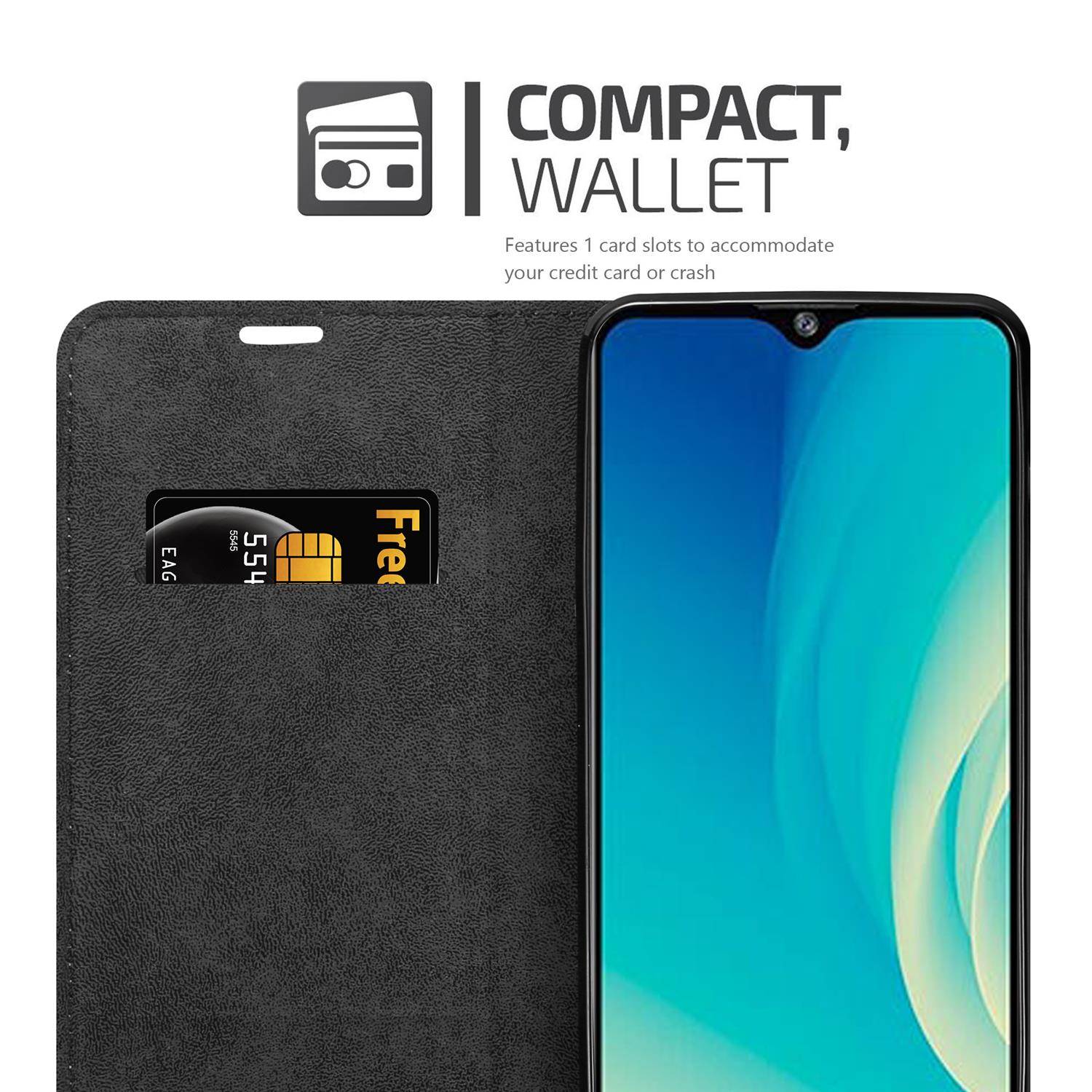 Cadorabo Hülle für ZTE Blade A7 2020 Schutz Hülle in Rot Handyhülle Etui Case Cover Magnetverschluss