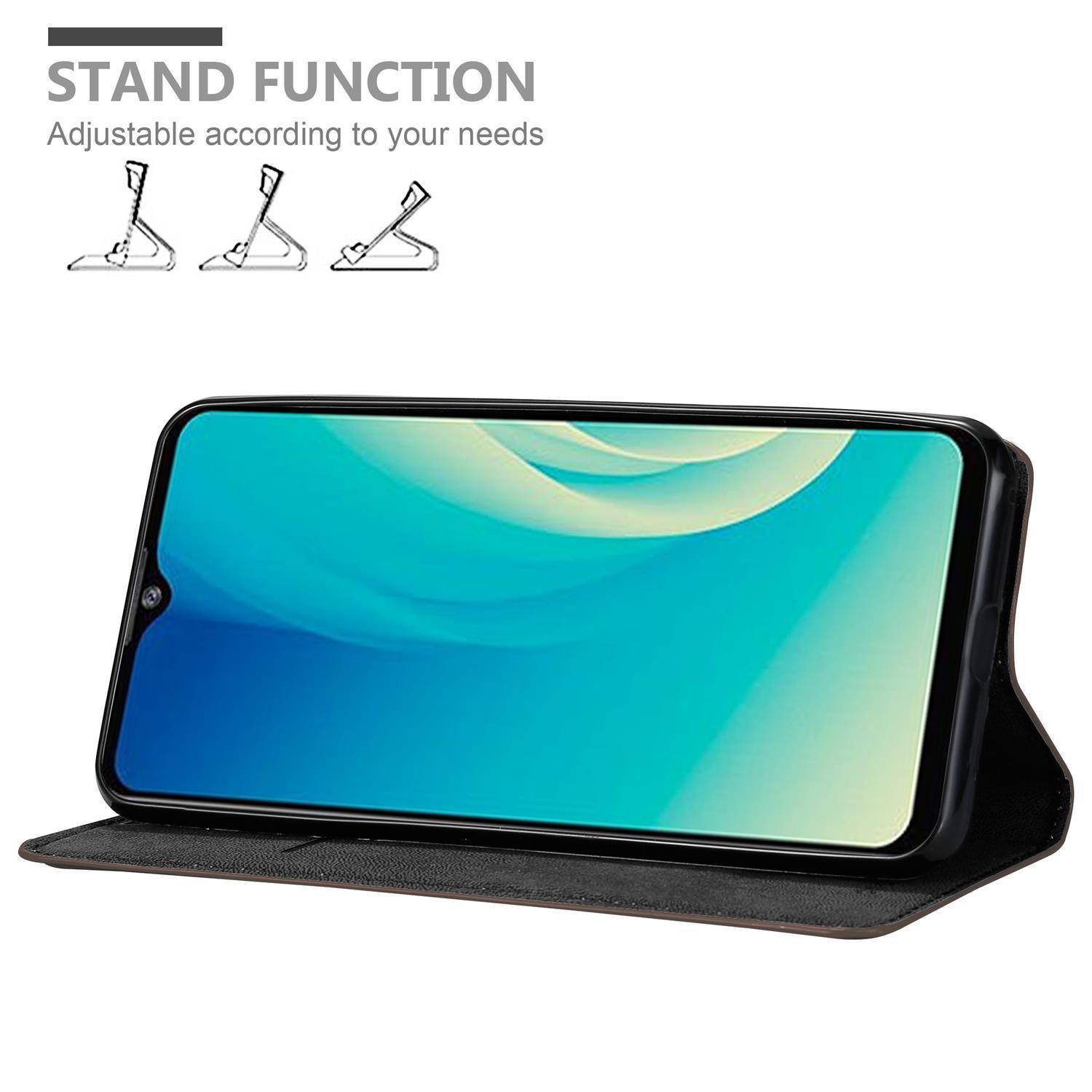Cadorabo Hülle für ZTE Blade A7 2020 Schutz Hülle in Braun Handyhülle Etui Case Cover Magnetverschluss