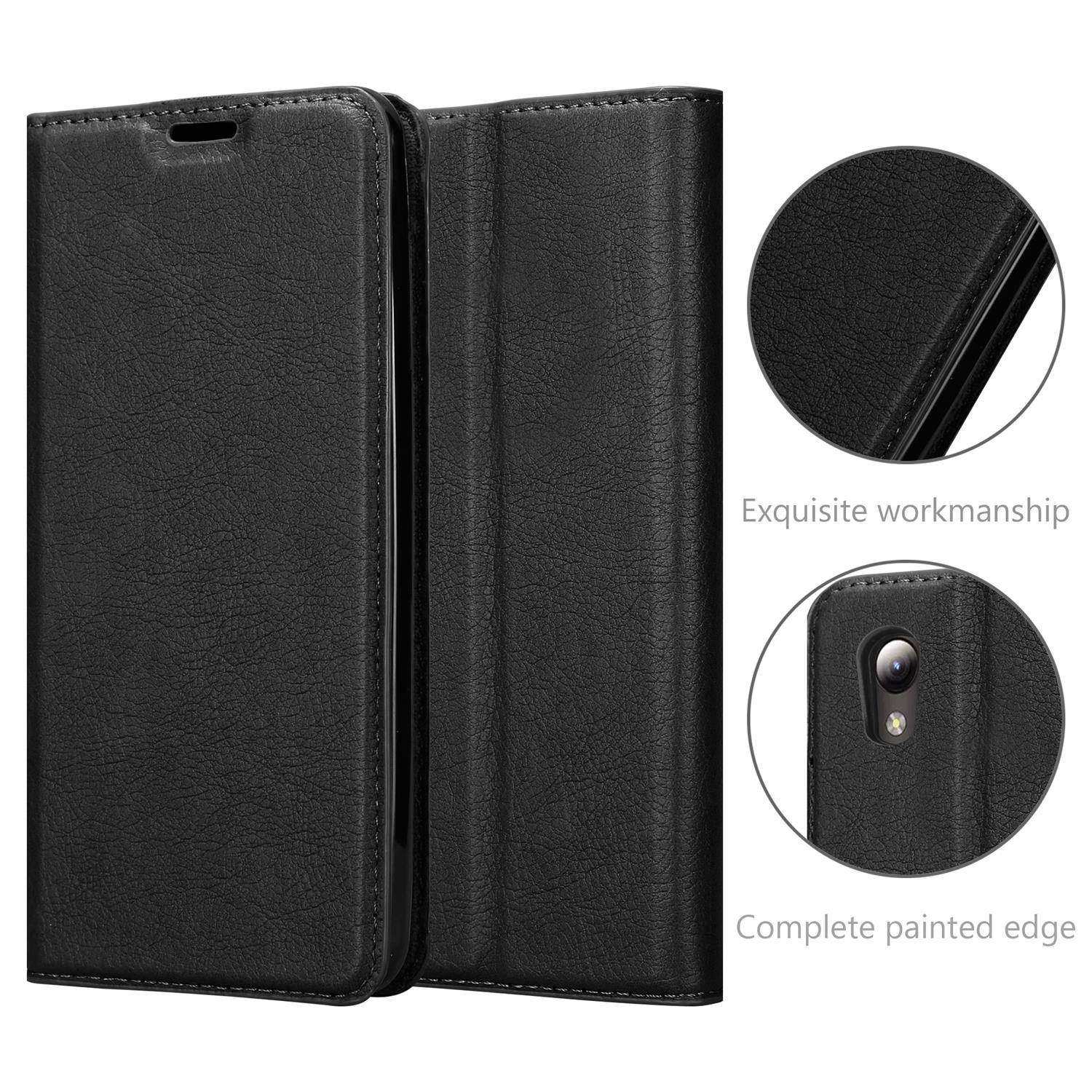 Cadorabo Hülle für ZTE Blade L8 Schutz Hülle in Schwarz Handyhülle Etui Case Cover Magnetverschluss