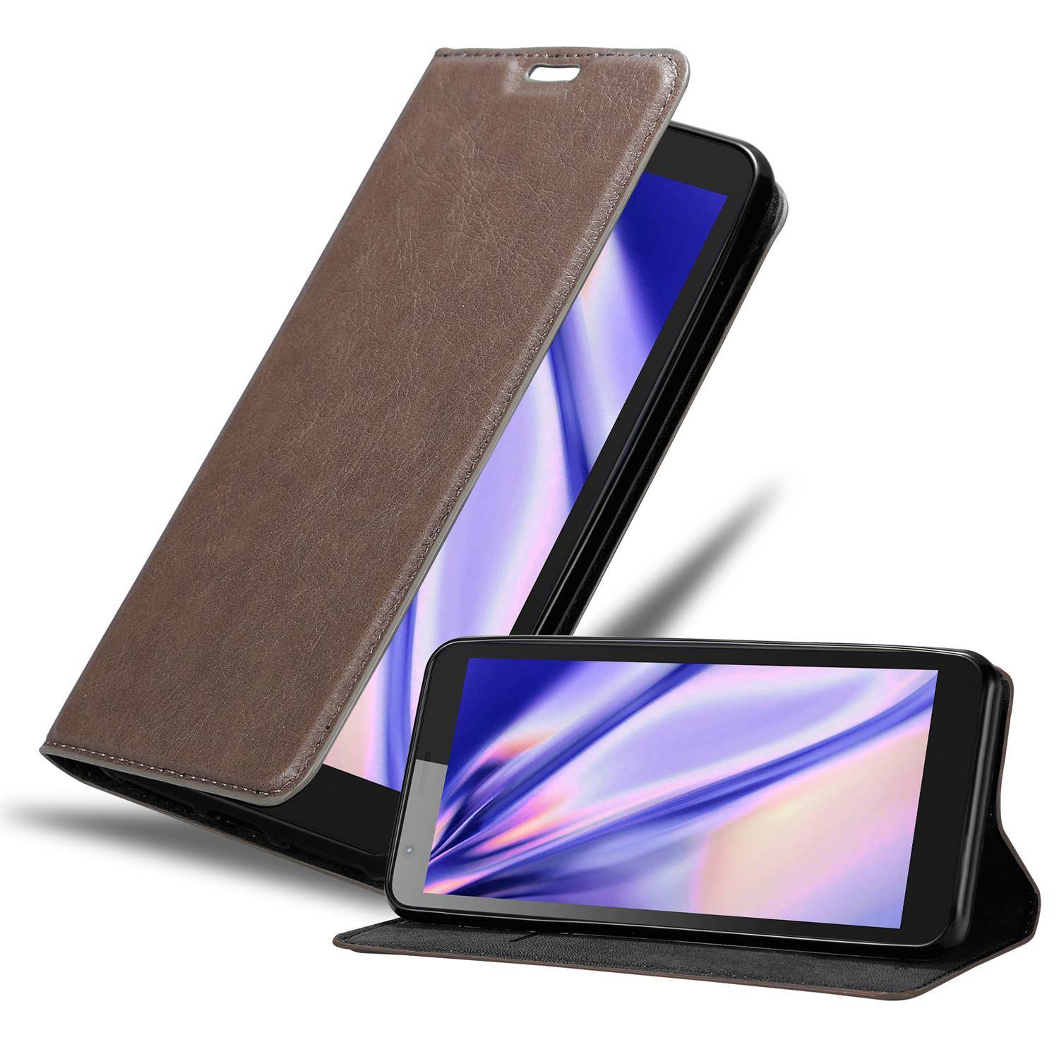Cadorabo Hülle für ZTE Blade L8 Schutz Hülle in Braun Handyhülle Etui Case Cover Magnetverschluss