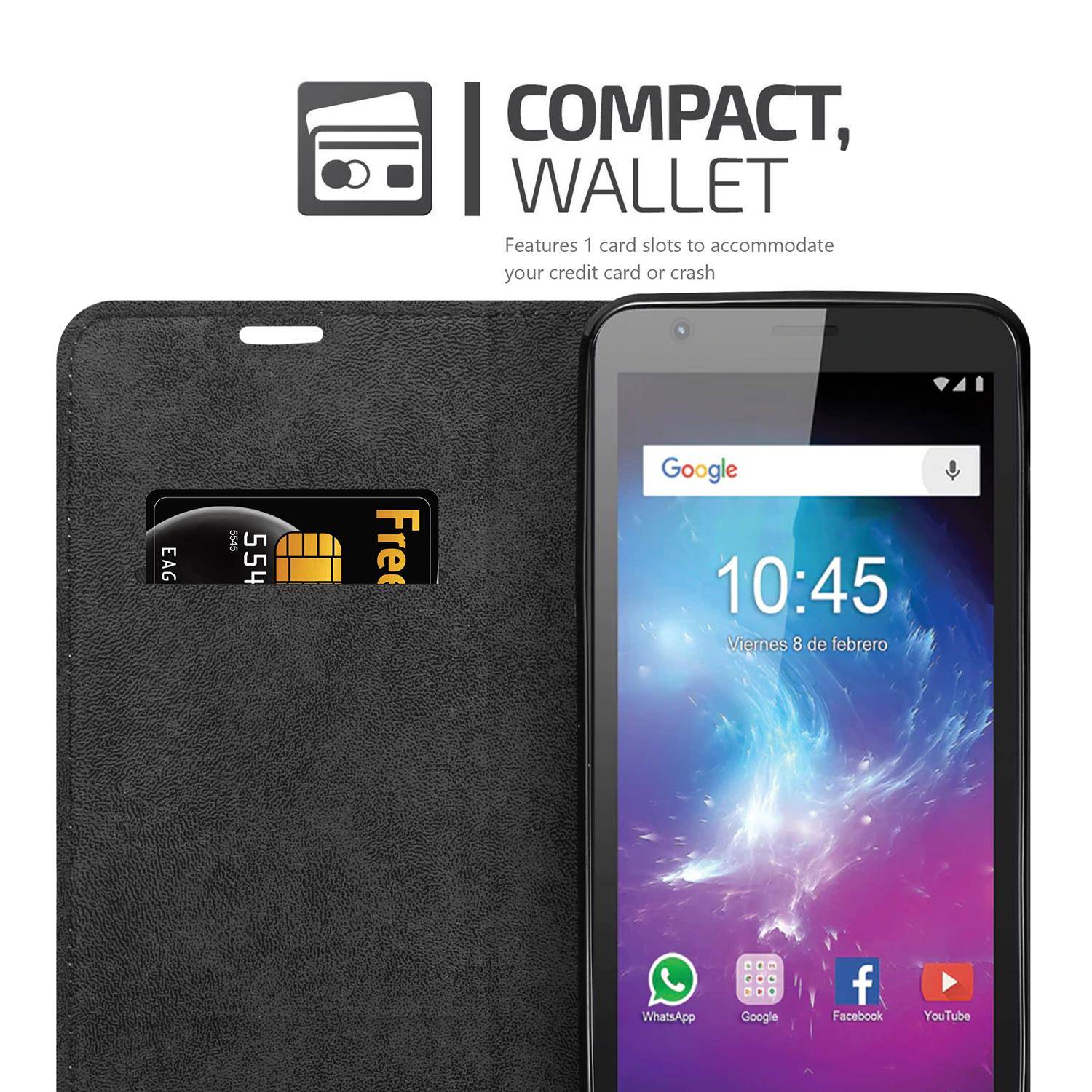 Cadorabo Hülle für ZTE Blade L8 Schutz Hülle in Braun Handyhülle Etui Case Cover Magnetverschluss